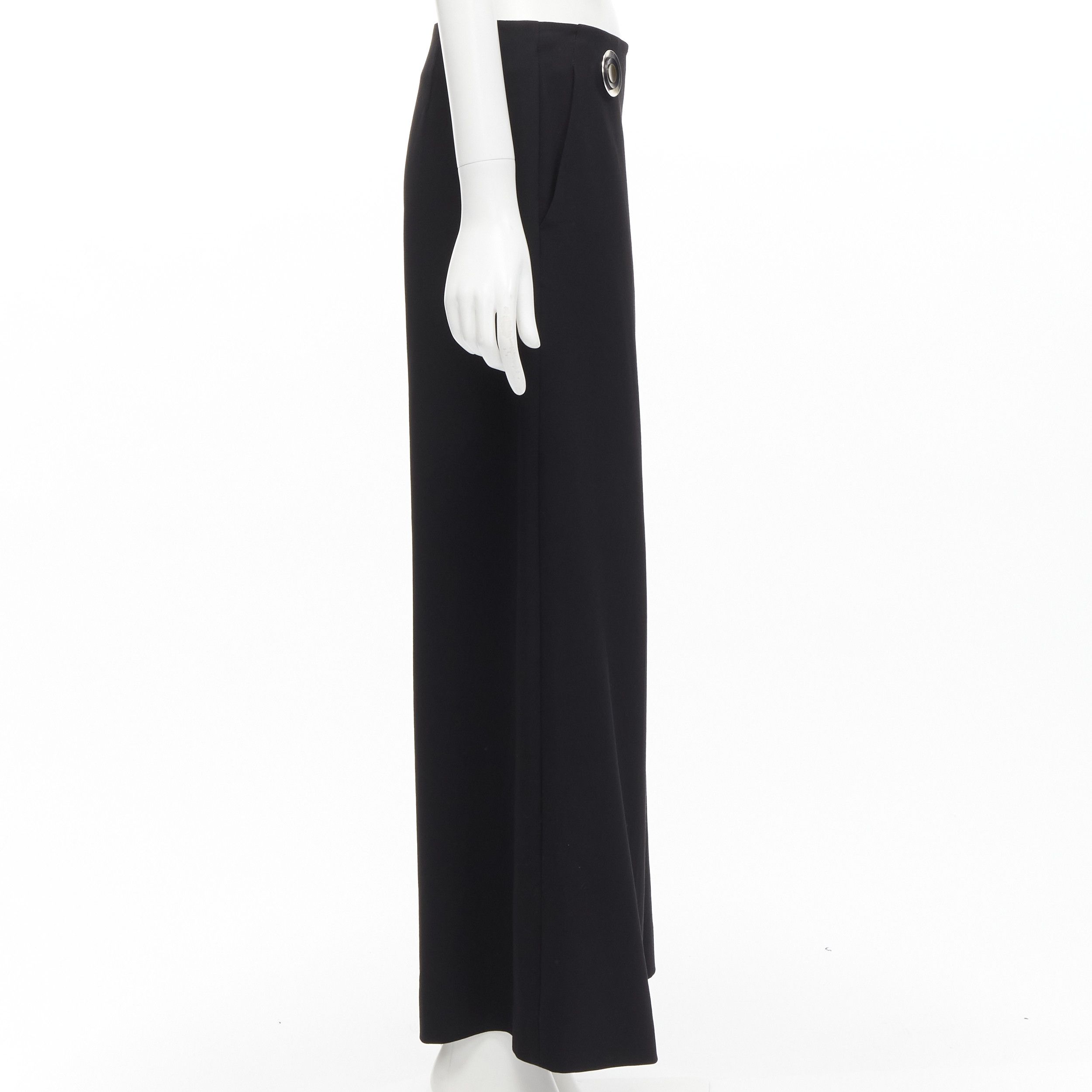 Stella McCartney STELLA MCCARTNEY 2015 wool black silver button embellished wide leg pants IT40 S Size 27" / US 4 / IT 40 - 4 Thumbnail