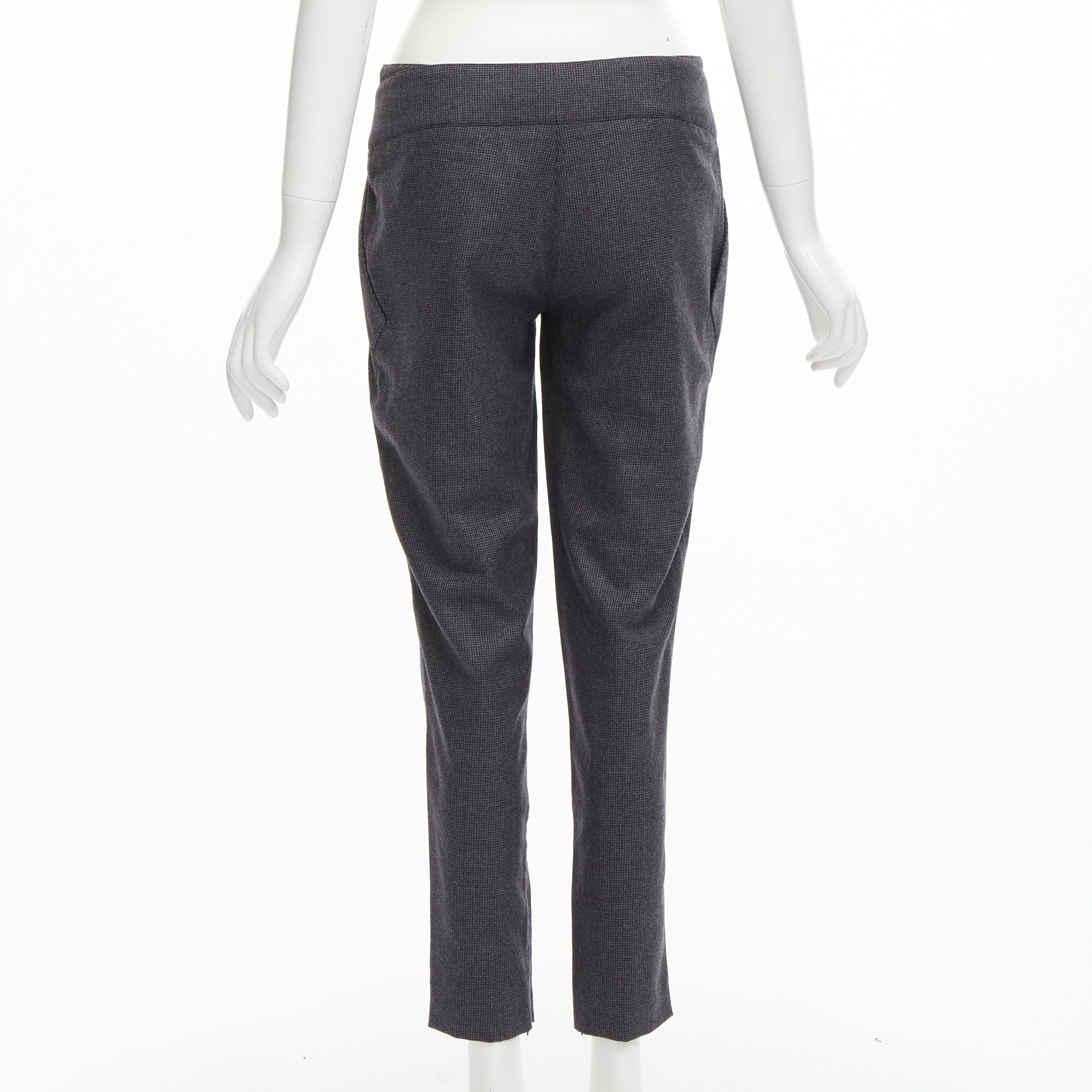 Stella McCartney STELLA MCCARTNEY 100% wool grey houndstooth structural pleat pants IT38 XS Size 26" / US 2 / IT 38 - 5 Thumbnail