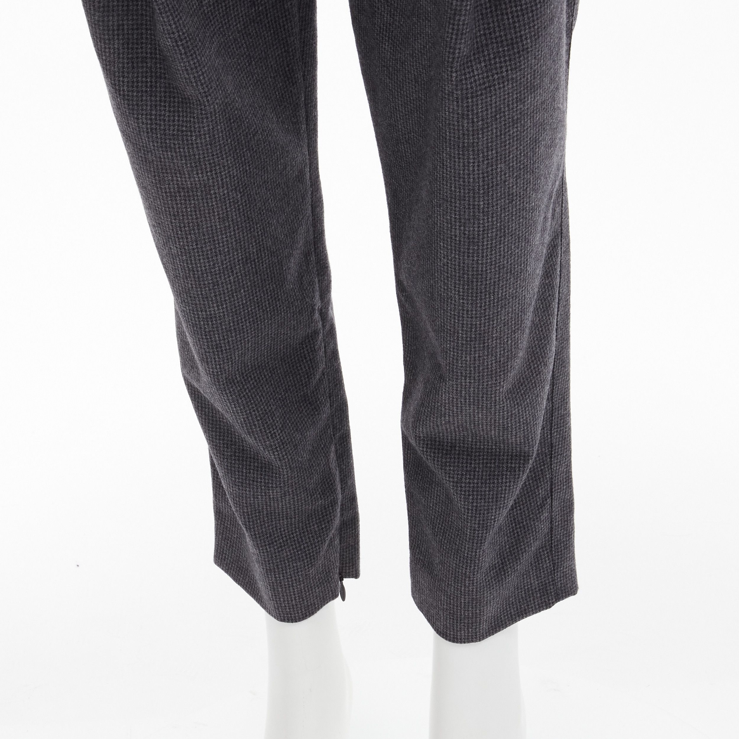 Stella McCartney STELLA MCCARTNEY 100% wool grey houndstooth structural pleat pants IT38 XS Size 26" / US 2 / IT 38 - 8 Thumbnail