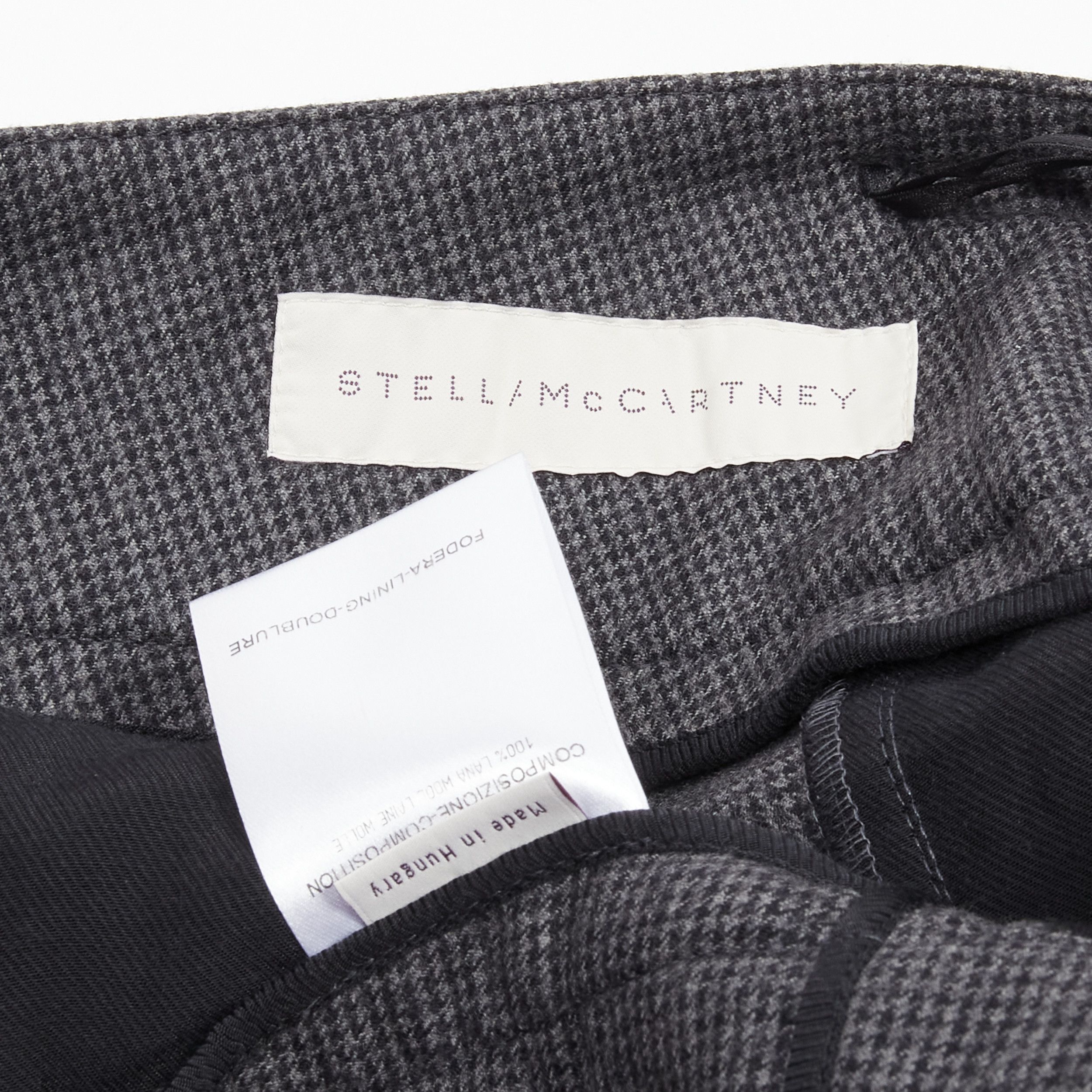 Stella McCartney STELLA MCCARTNEY 100% wool grey houndstooth structural pleat pants IT38 XS Size 26" / US 2 / IT 38 - 9 Thumbnail