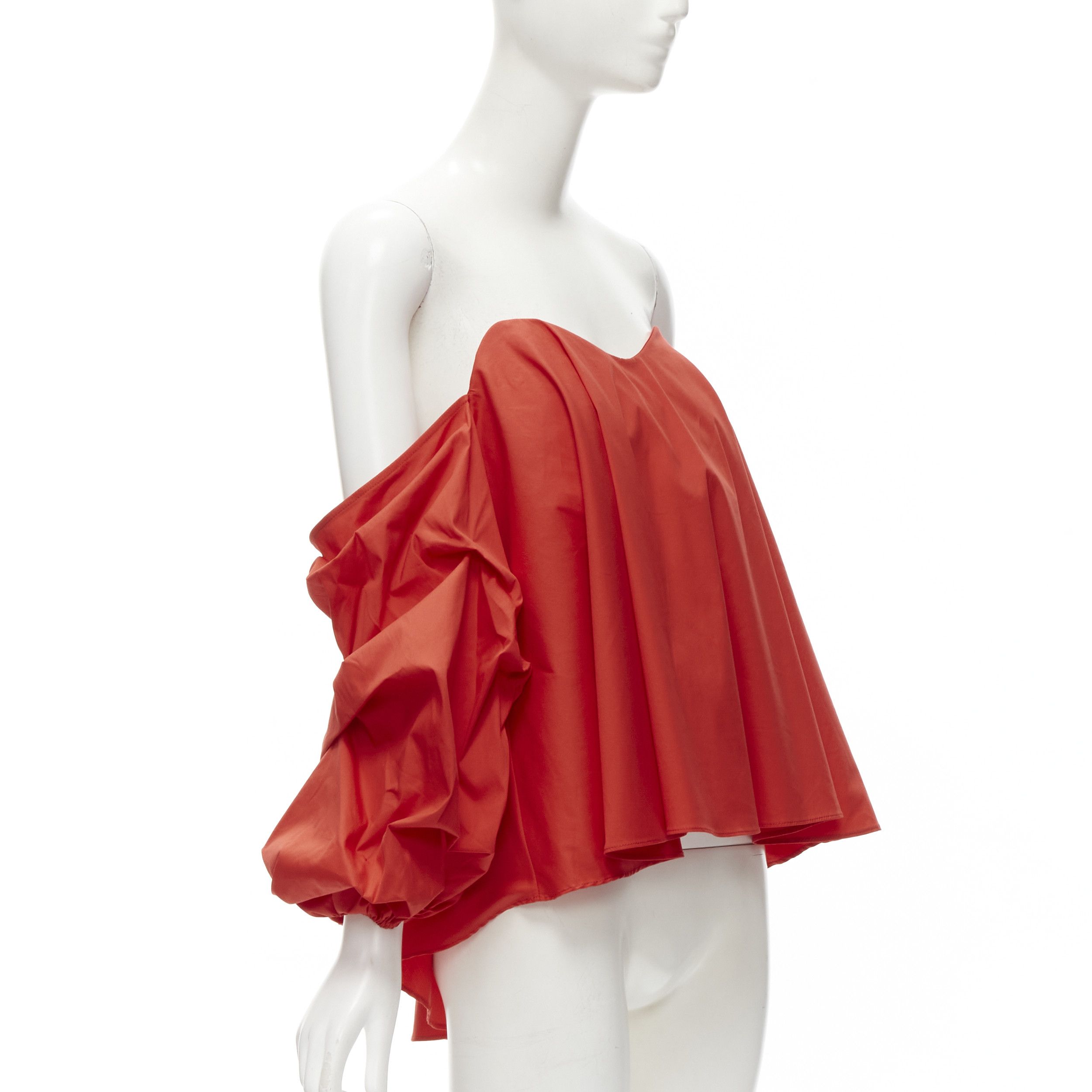CAROLINE CONSTAS CAROLINE CONSTAS red strapless puff sleeves flared sweetheart corset top M Size M / US 6-8 / IT 42-44 - 3 Thumbnail