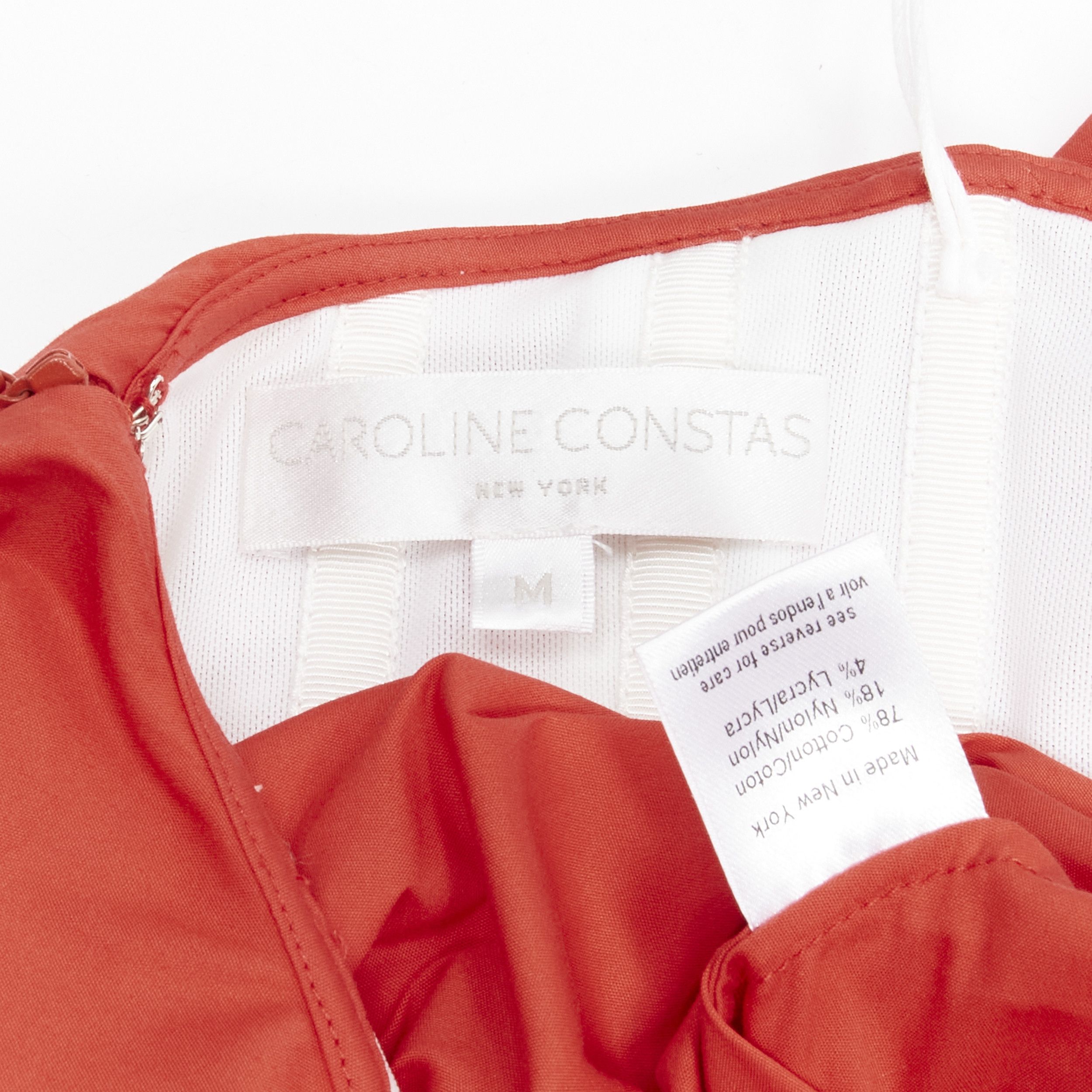 CAROLINE CONSTAS CAROLINE CONSTAS red strapless puff sleeves flared sweetheart corset top M Size M / US 6-8 / IT 42-44 - 9 Thumbnail