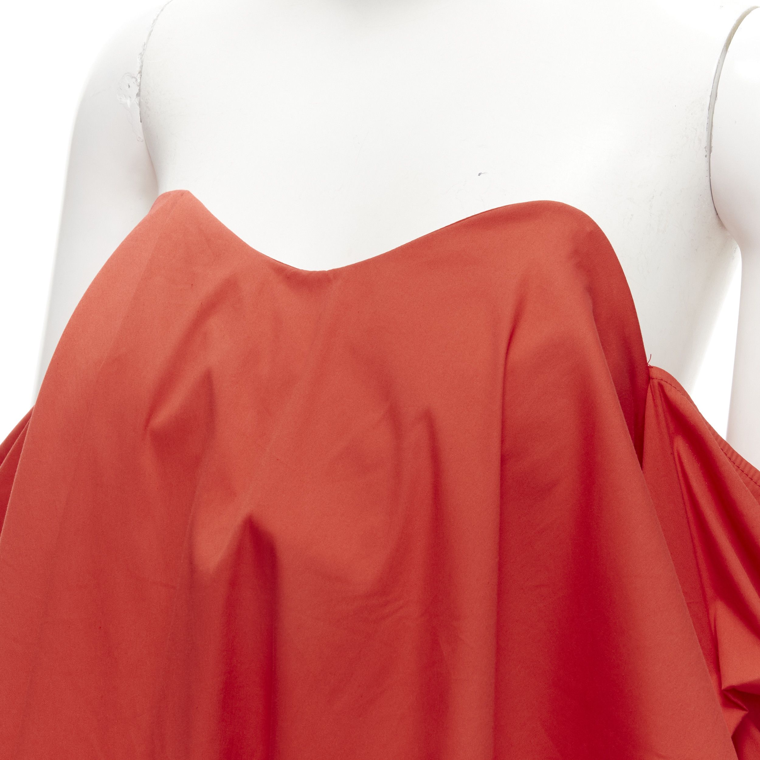 CAROLINE CONSTAS CAROLINE CONSTAS red strapless puff sleeves flared sweetheart corset top M Size M / US 6-8 / IT 42-44 - 7 Thumbnail