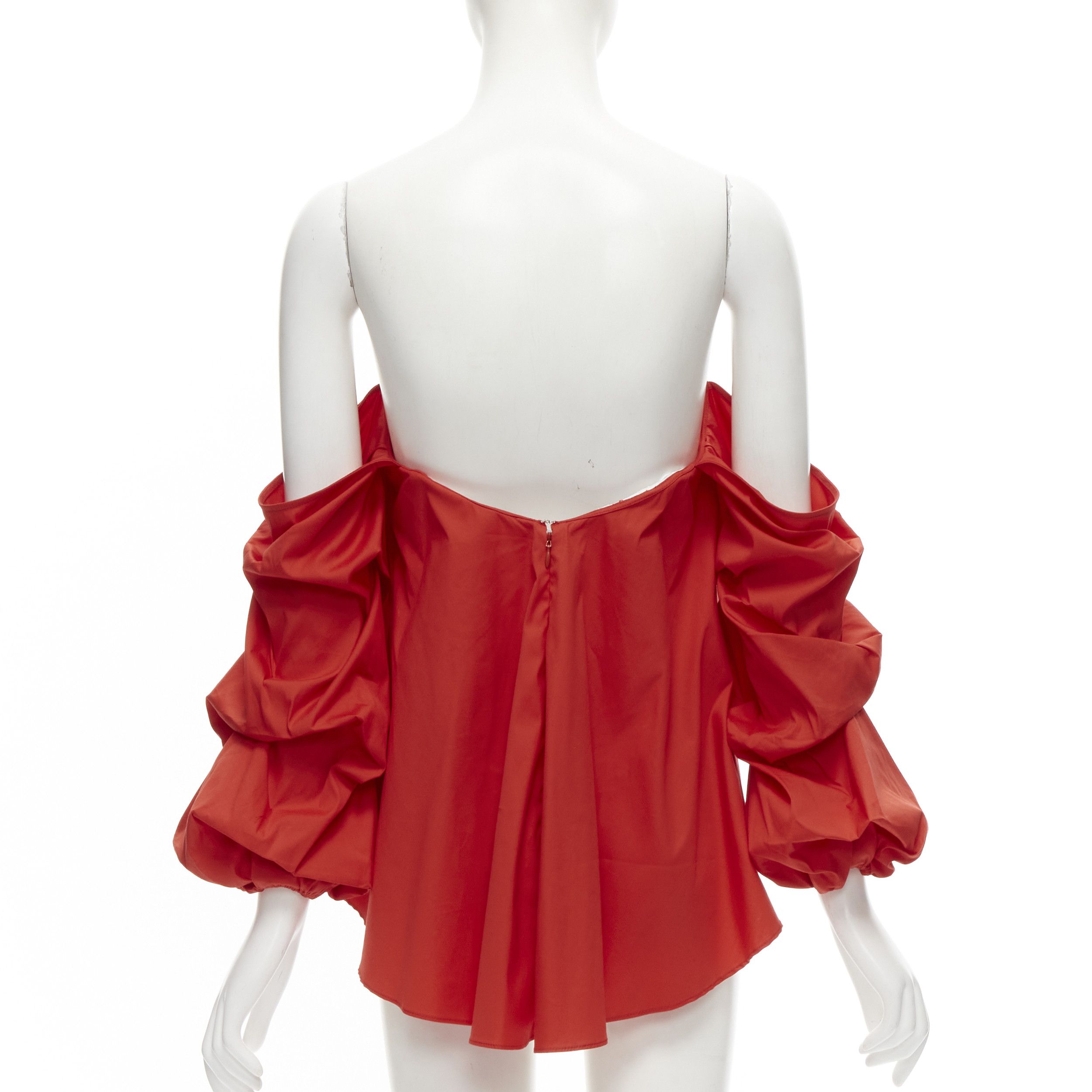 CAROLINE CONSTAS CAROLINE CONSTAS red strapless puff sleeves flared sweetheart corset top M Size M / US 6-8 / IT 42-44 - 5 Thumbnail