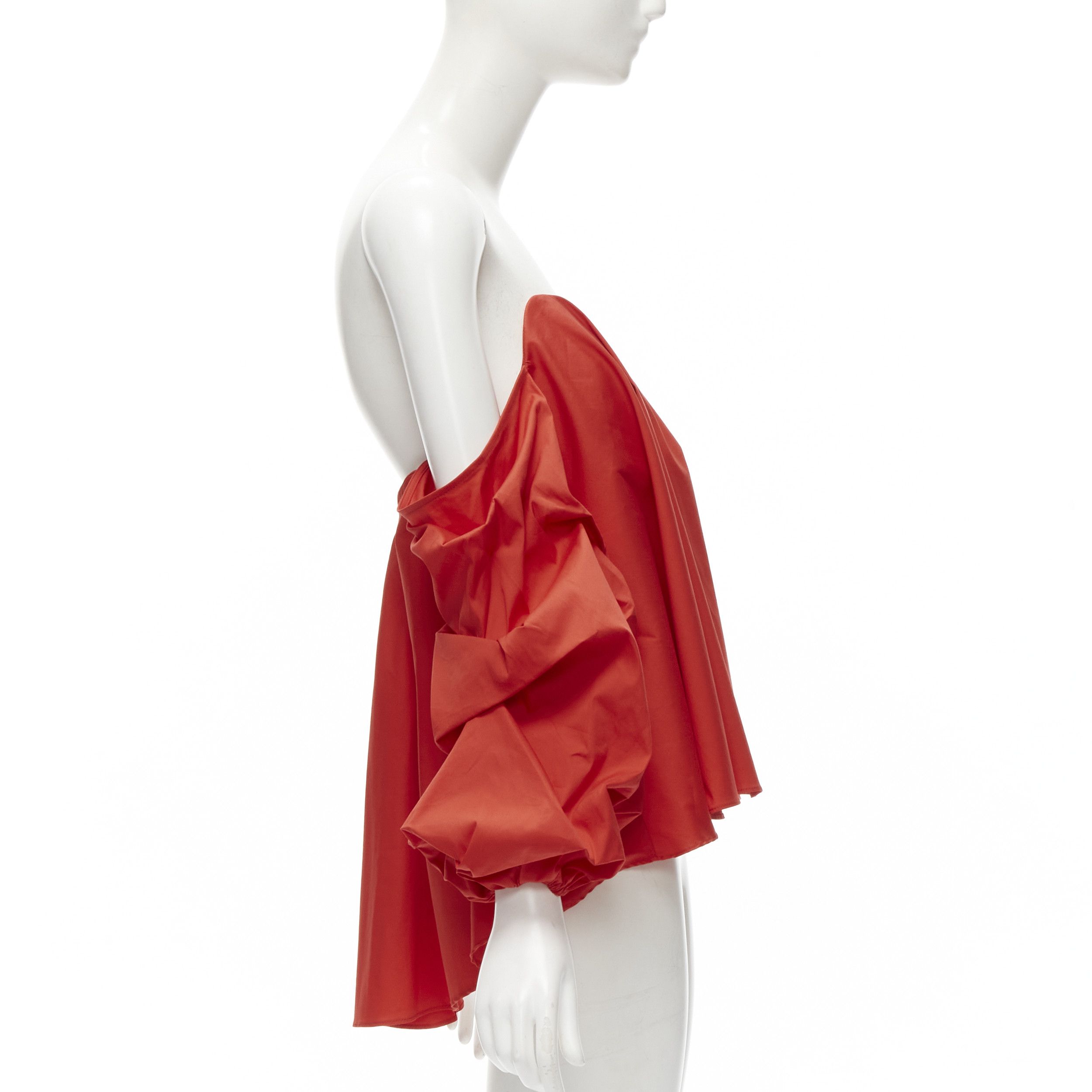 CAROLINE CONSTAS CAROLINE CONSTAS red strapless puff sleeves flared sweetheart corset top M Size M / US 6-8 / IT 42-44 - 4 Thumbnail
