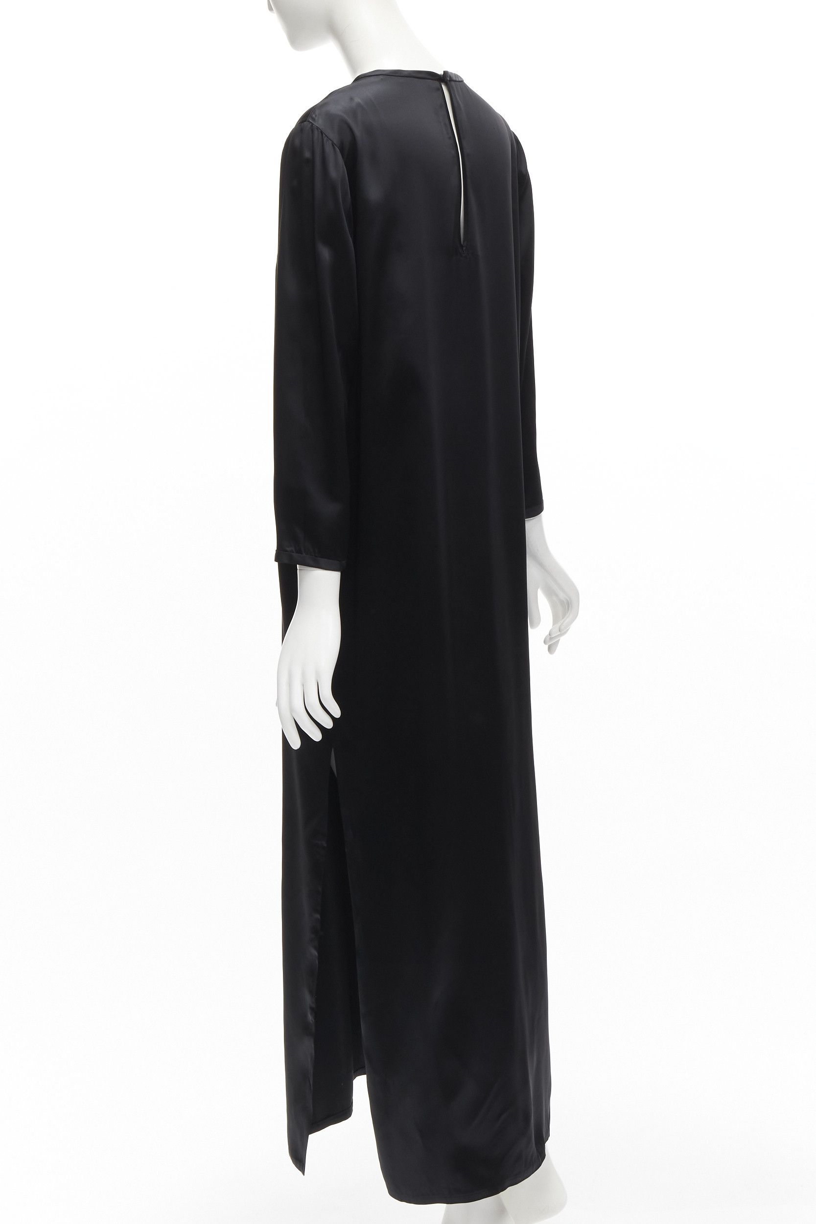 Alexander Wang ALEXANDER WANG black satin minimal classic crew neck 3/4 sleeves dress US6 M Size M / US 6-8 / IT 42-44 - 6 Thumbnail