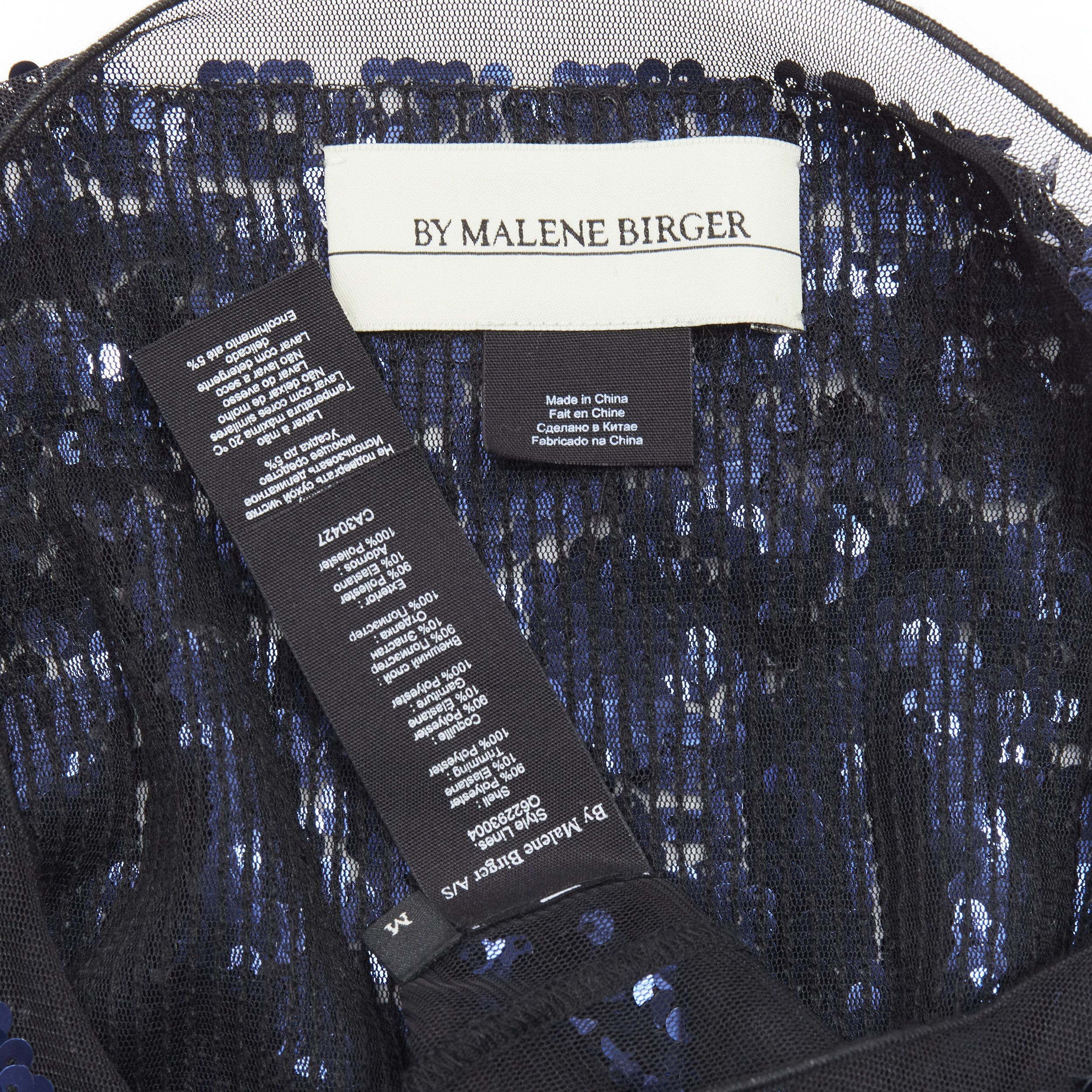 By Malene Birger BY MALENE BIRGER blue sequins overlay black sheer evening gown dress M Size M / US 6-8 / IT 42-44 - 9 Thumbnail