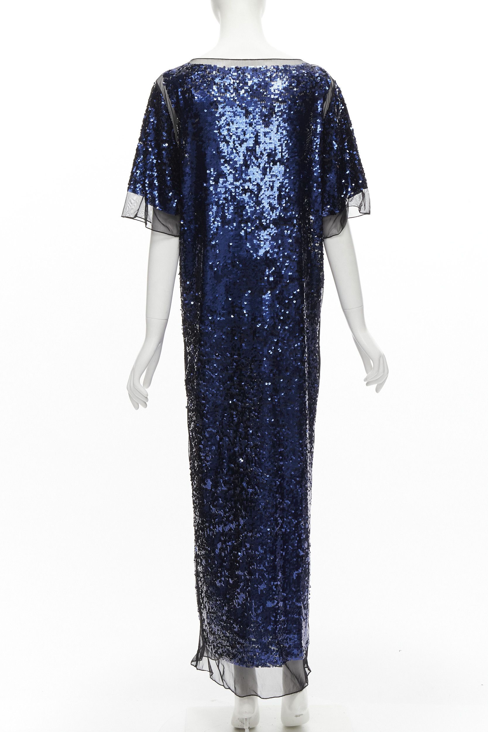 By Malene Birger BY MALENE BIRGER blue sequins overlay black sheer evening gown dress M Size M / US 6-8 / IT 42-44 - 5 Thumbnail