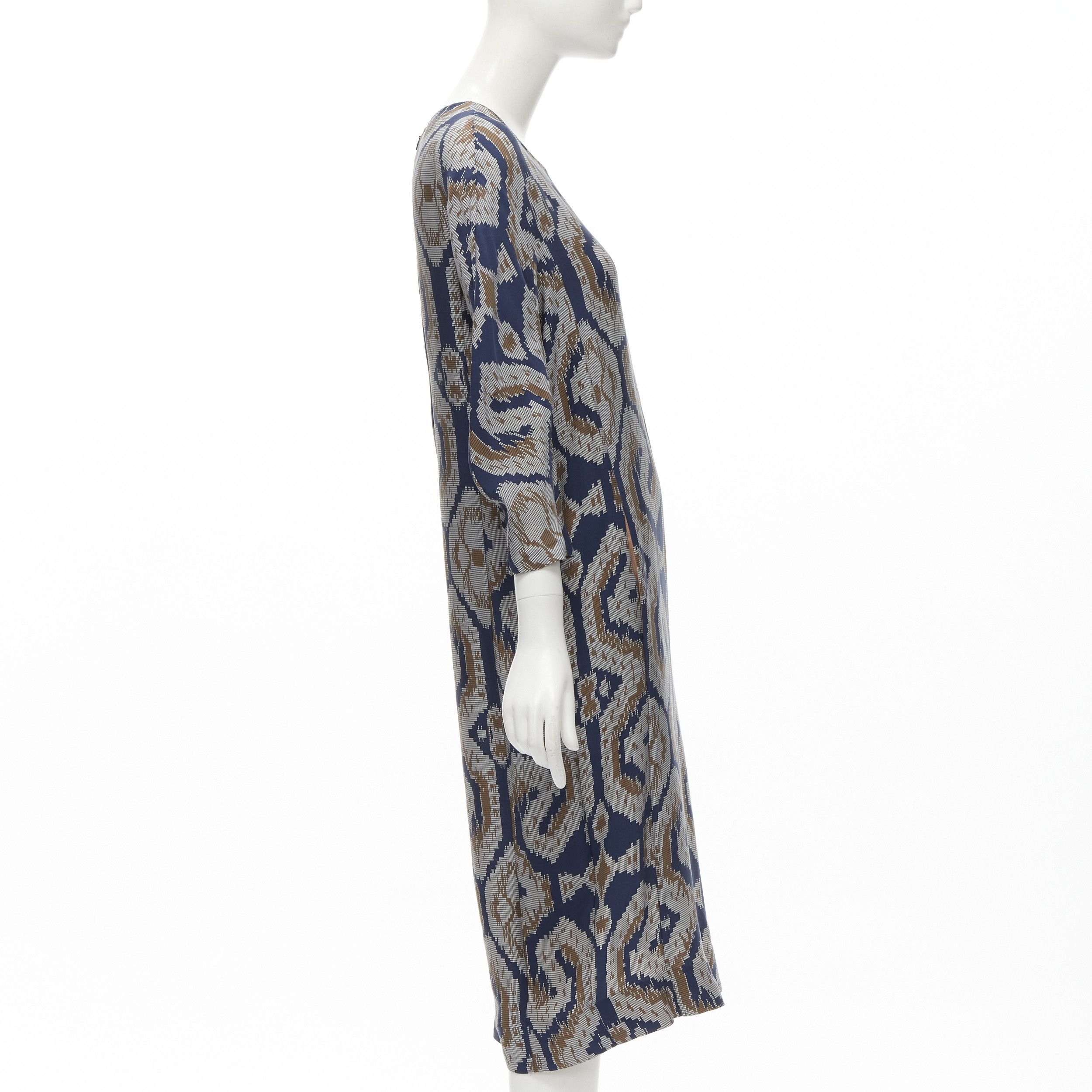 By Malene Birger BY MALENE BIRGER blue grey ethnic round crew neck midi dress FR36 S Size S / US 4 / IT 40 - 4 Thumbnail