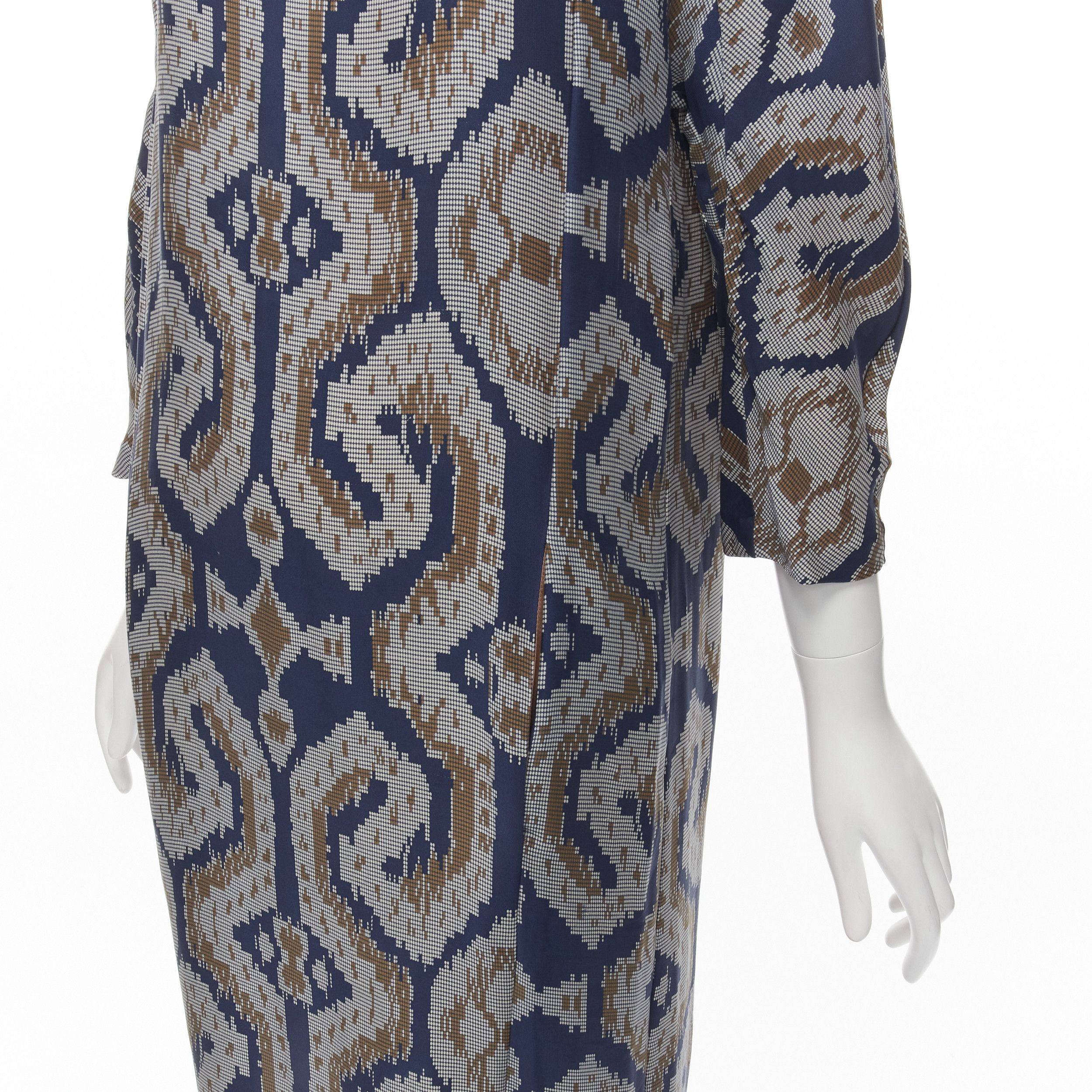 By Malene Birger BY MALENE BIRGER blue grey ethnic round crew neck midi dress FR36 S Size S / US 4 / IT 40 - 7 Thumbnail