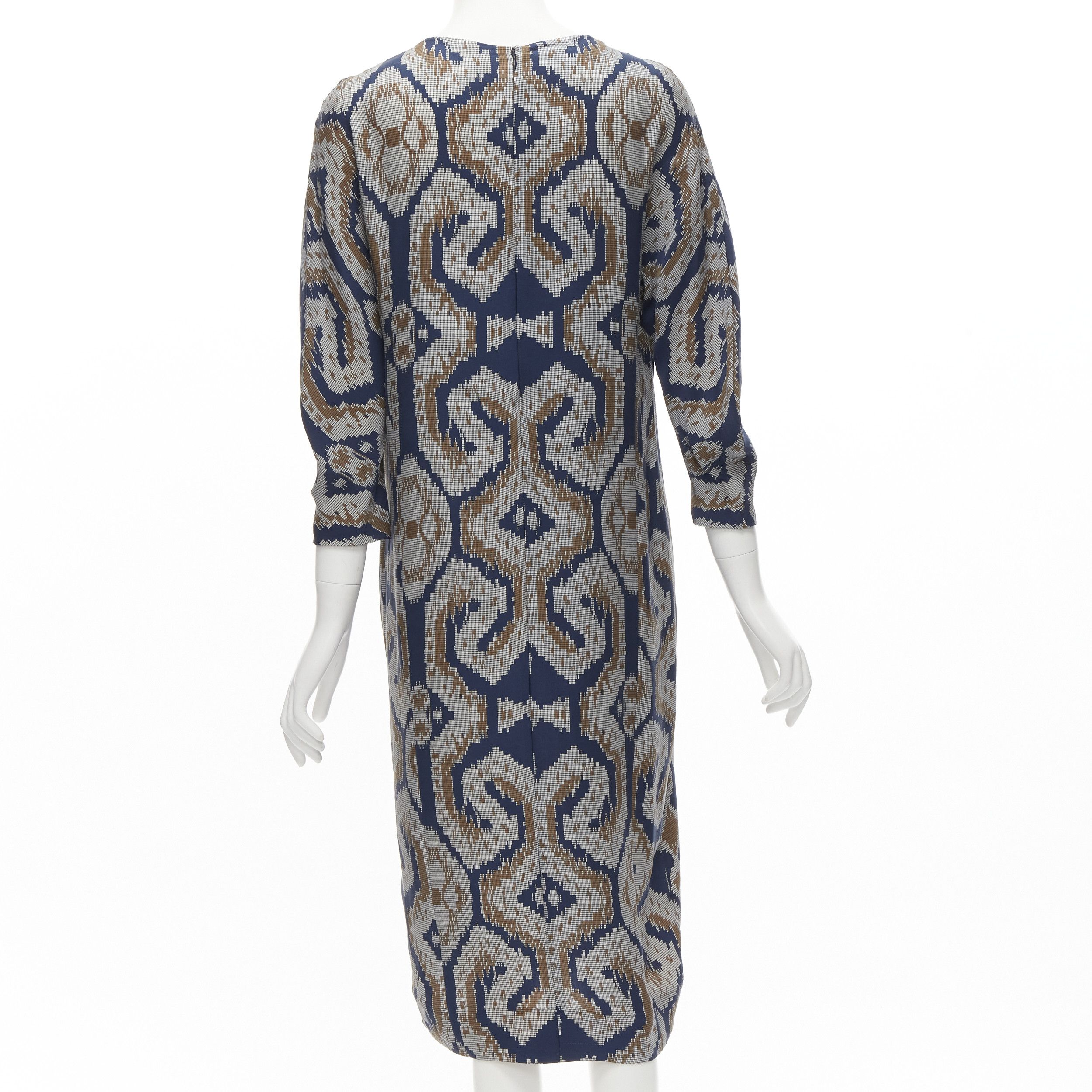 By Malene Birger BY MALENE BIRGER blue grey ethnic round crew neck midi dress FR36 S Size S / US 4 / IT 40 - 5 Thumbnail