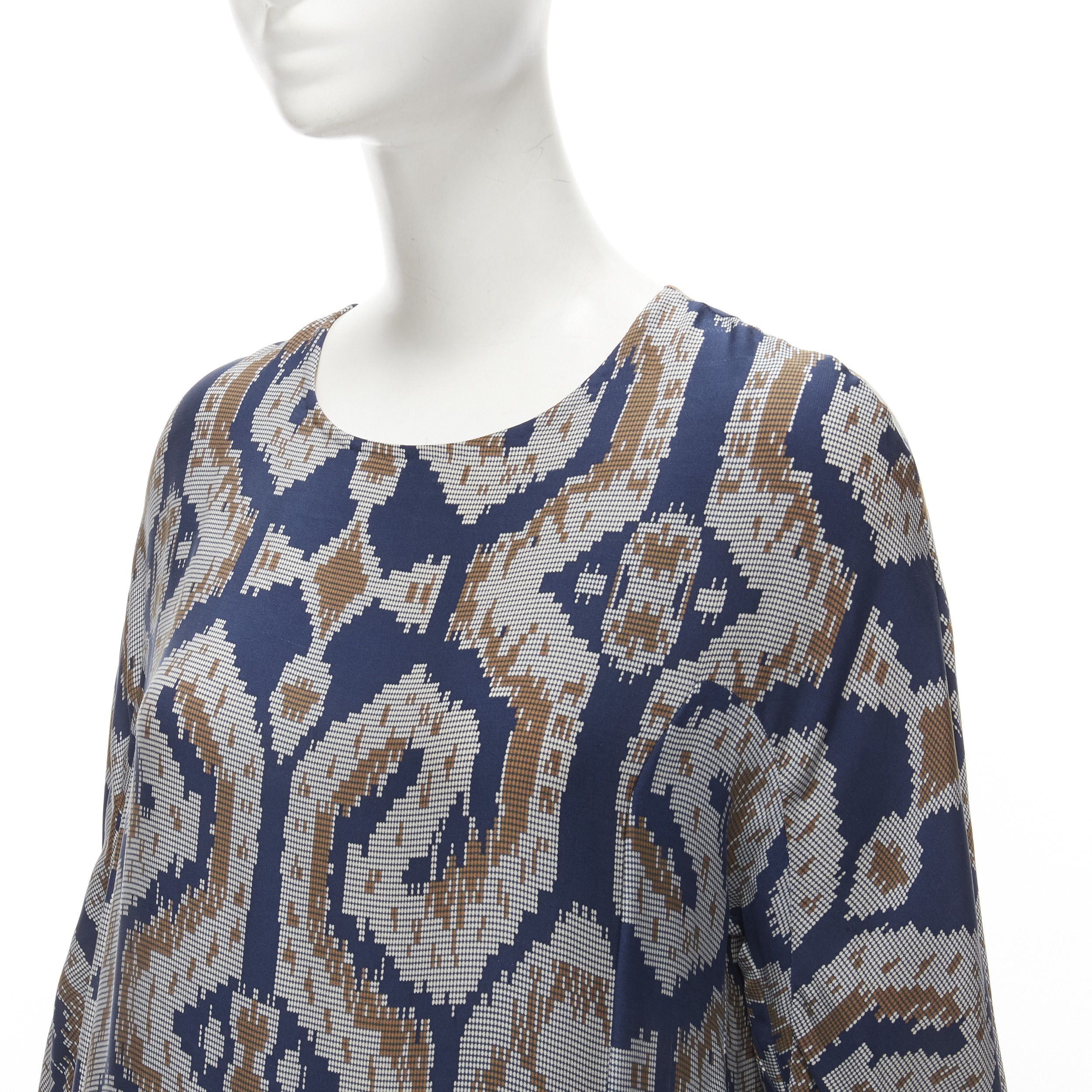 By Malene Birger BY MALENE BIRGER blue grey ethnic round crew neck midi dress FR36 S Size S / US 4 / IT 40 - 2 Thumbnail