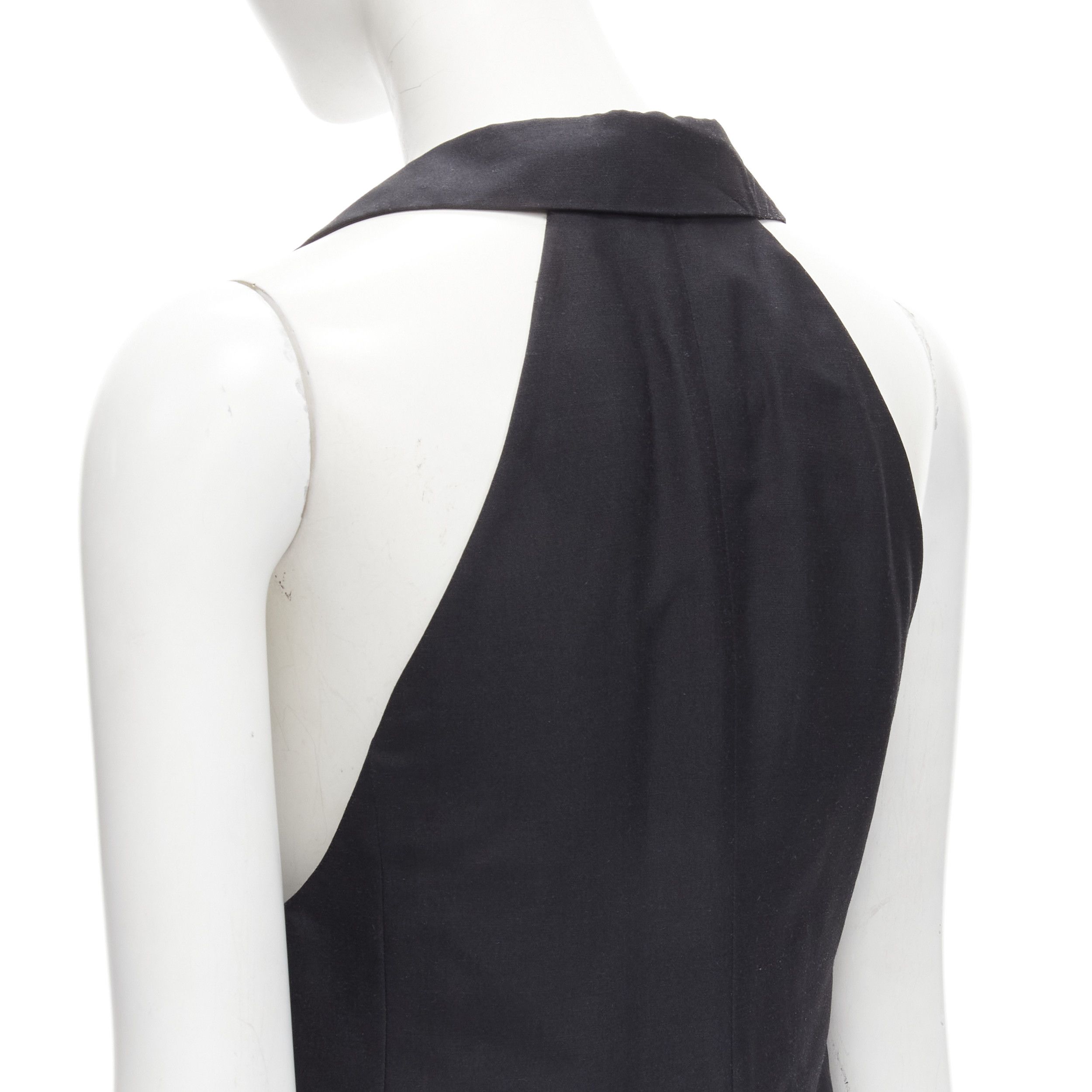 Stella McCartney STELLA MCCARTNEY 100% silk black double breasted halter neck tux top IT36 XXS Size XS / US 0-2 / IT 36-38 - 9 Thumbnail