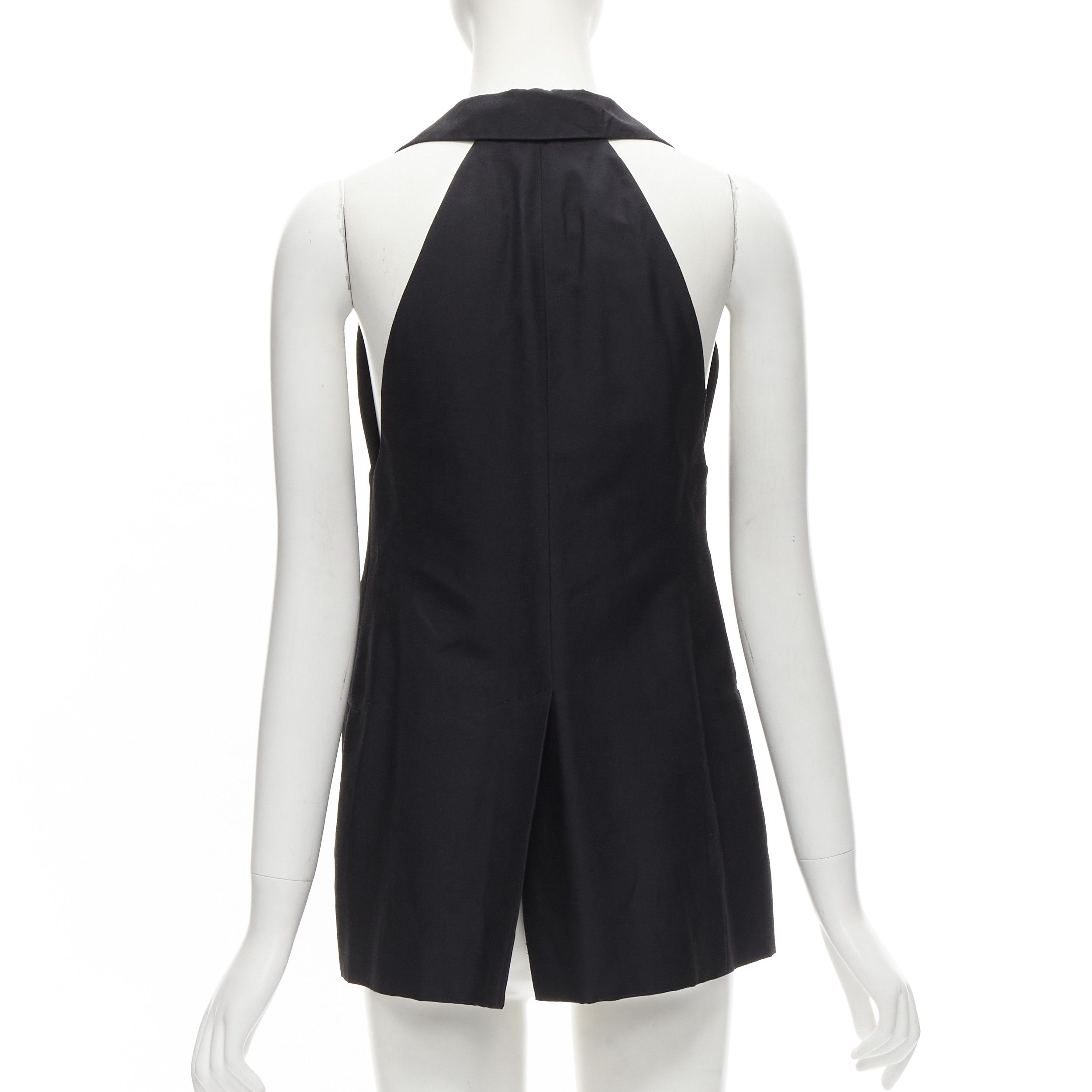 Stella McCartney STELLA MCCARTNEY 100% silk black double breasted halter neck tux top IT36 XXS Size XS / US 0-2 / IT 36-38 - 6 Thumbnail