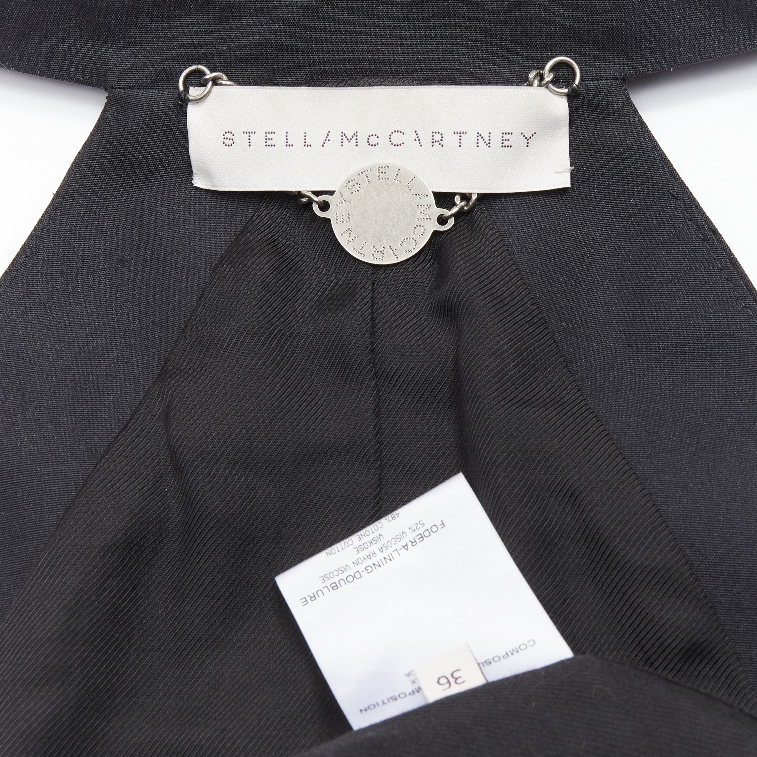 Stella McCartney STELLA MCCARTNEY 100% silk black double breasted halter neck tux top IT36 XXS Size XS / US 0-2 / IT 36-38 - 10 Thumbnail