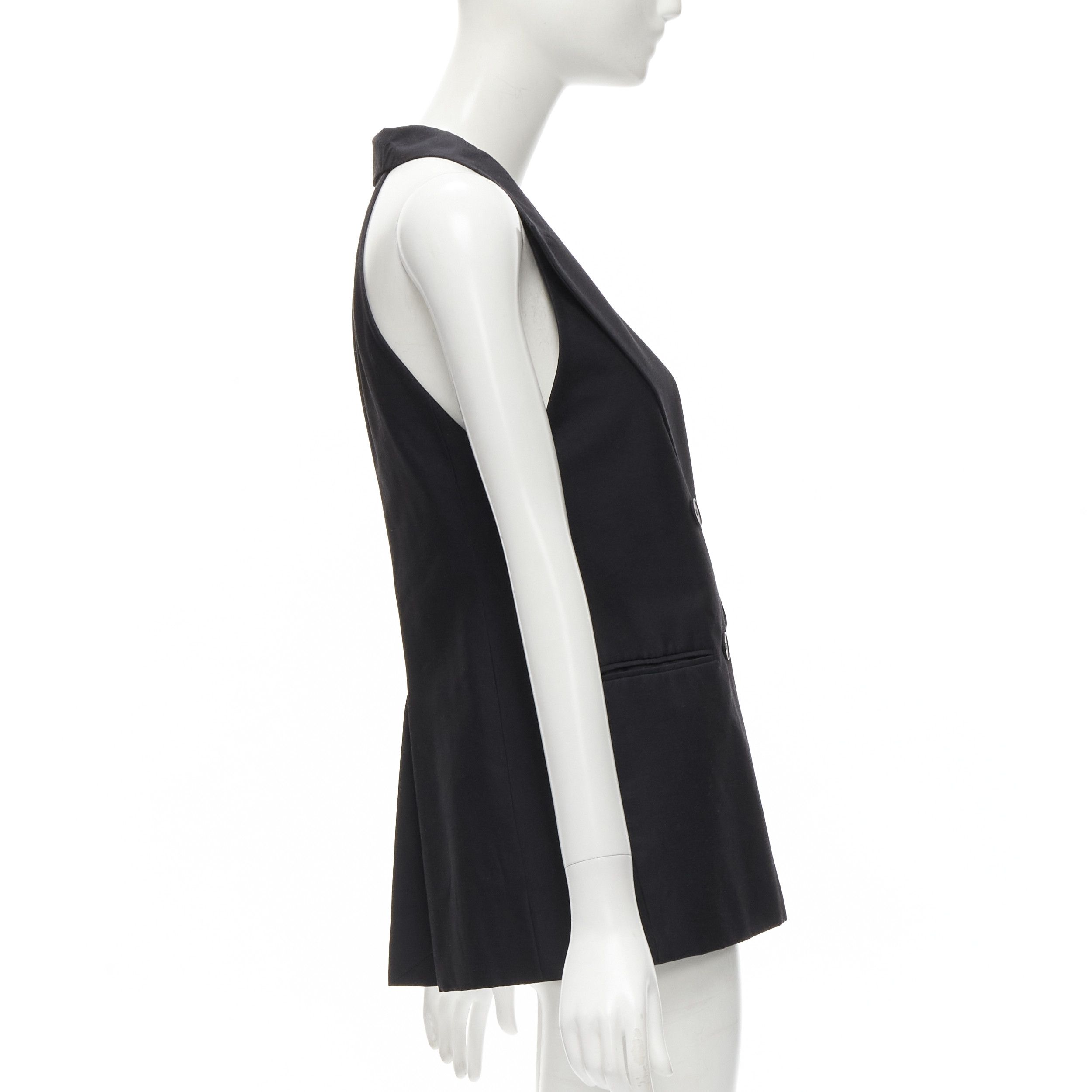 Stella McCartney STELLA MCCARTNEY 100% silk black double breasted halter neck tux top IT36 XXS Size XS / US 0-2 / IT 36-38 - 5 Thumbnail