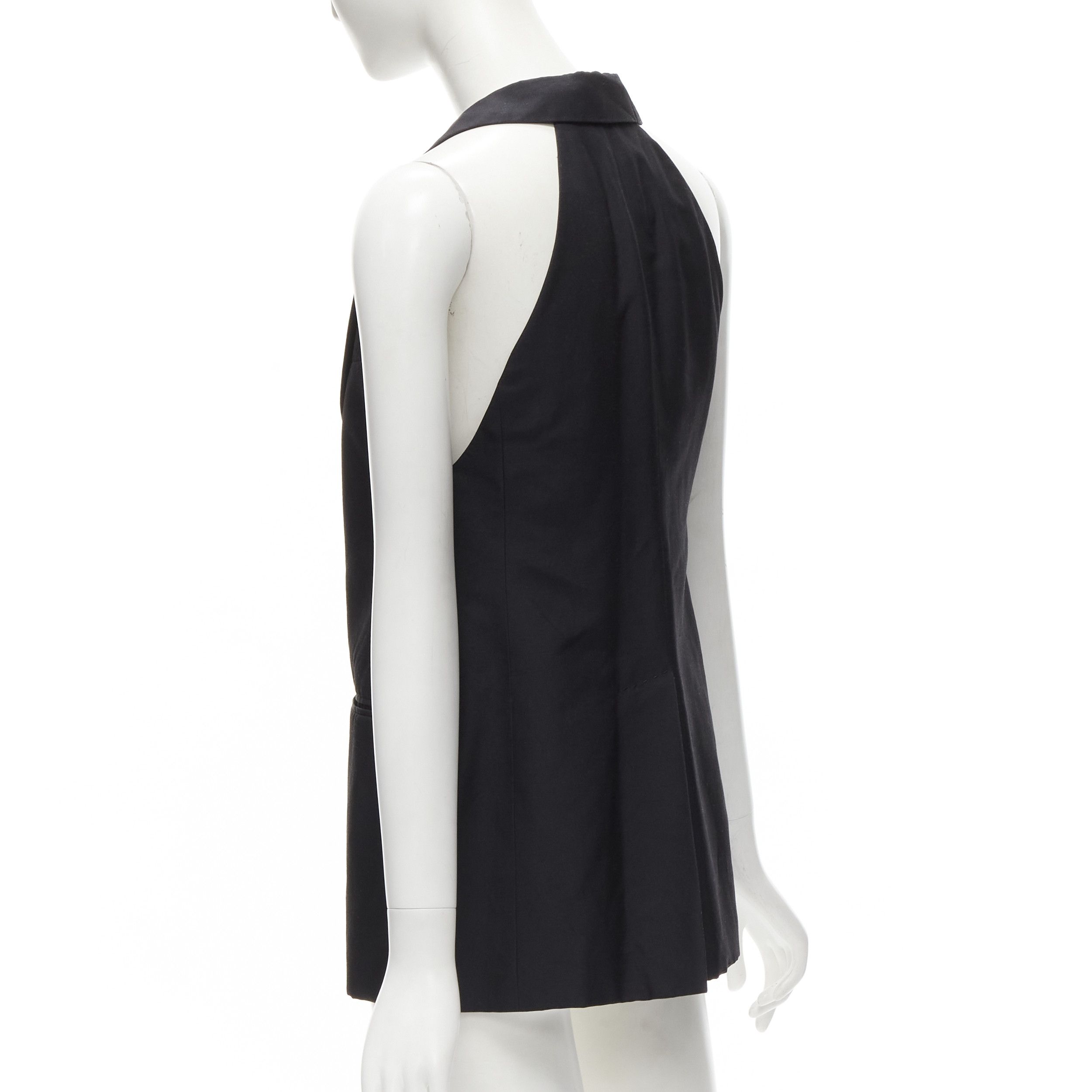Stella McCartney STELLA MCCARTNEY 100% silk black double breasted halter neck tux top IT36 XXS Size XS / US 0-2 / IT 36-38 - 7 Thumbnail