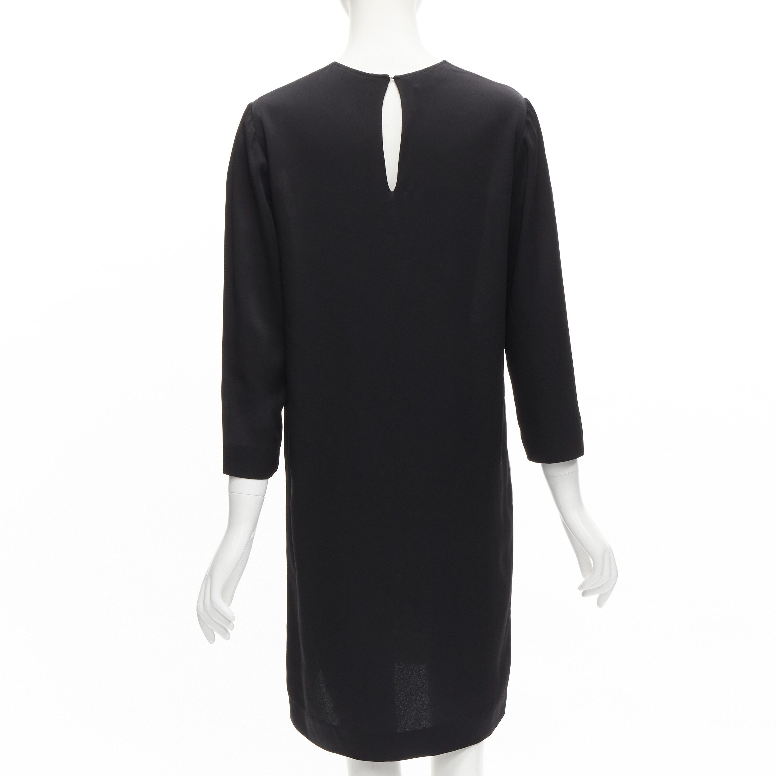 Stella McCartney STELLA MCCARTNEY 100% silk black grey tree photo print crew neck dress Size M / US 6-8 / IT 42-44 - 5 Thumbnail