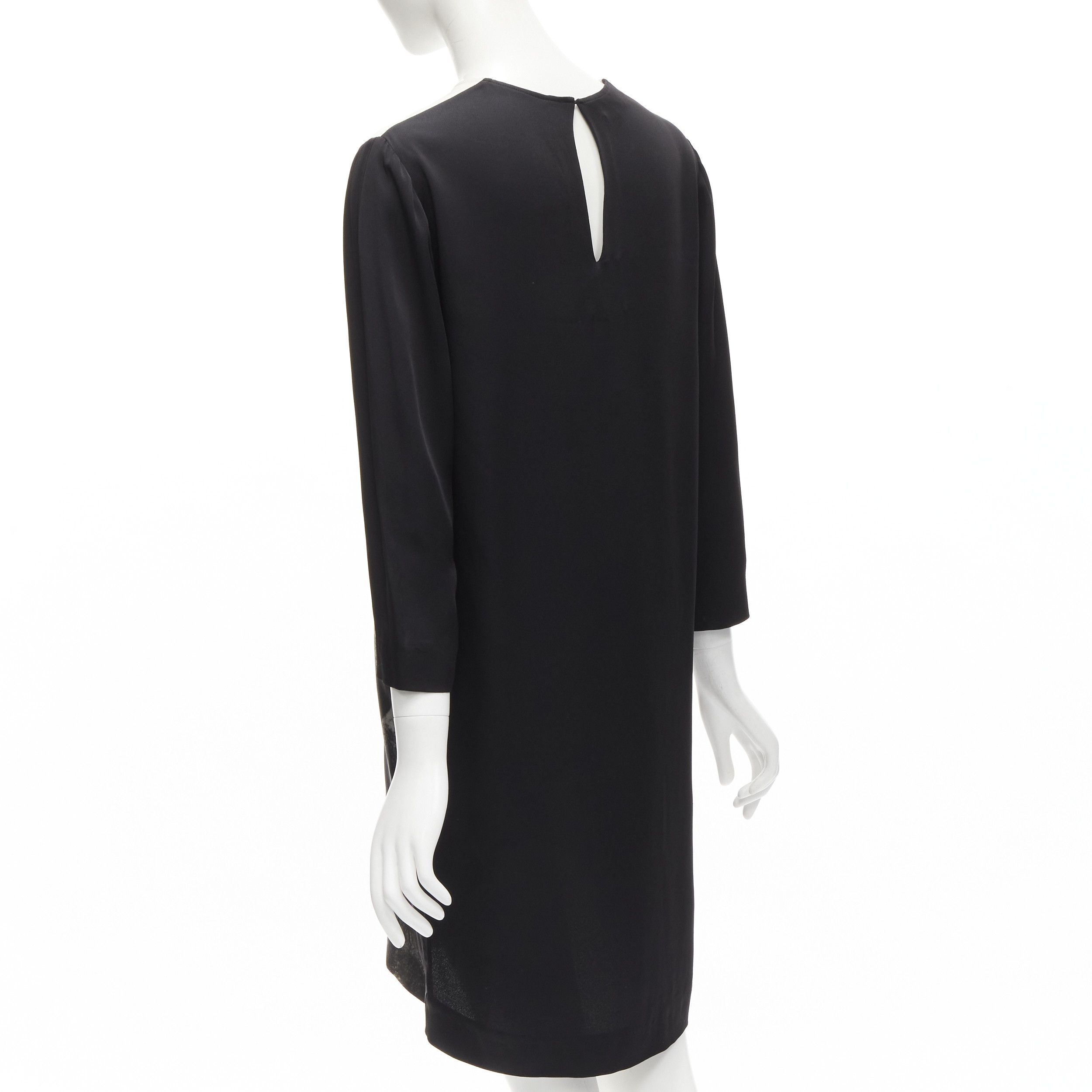 Stella McCartney STELLA MCCARTNEY 100% silk black grey tree photo print crew neck dress Size M / US 6-8 / IT 42-44 - 6 Thumbnail