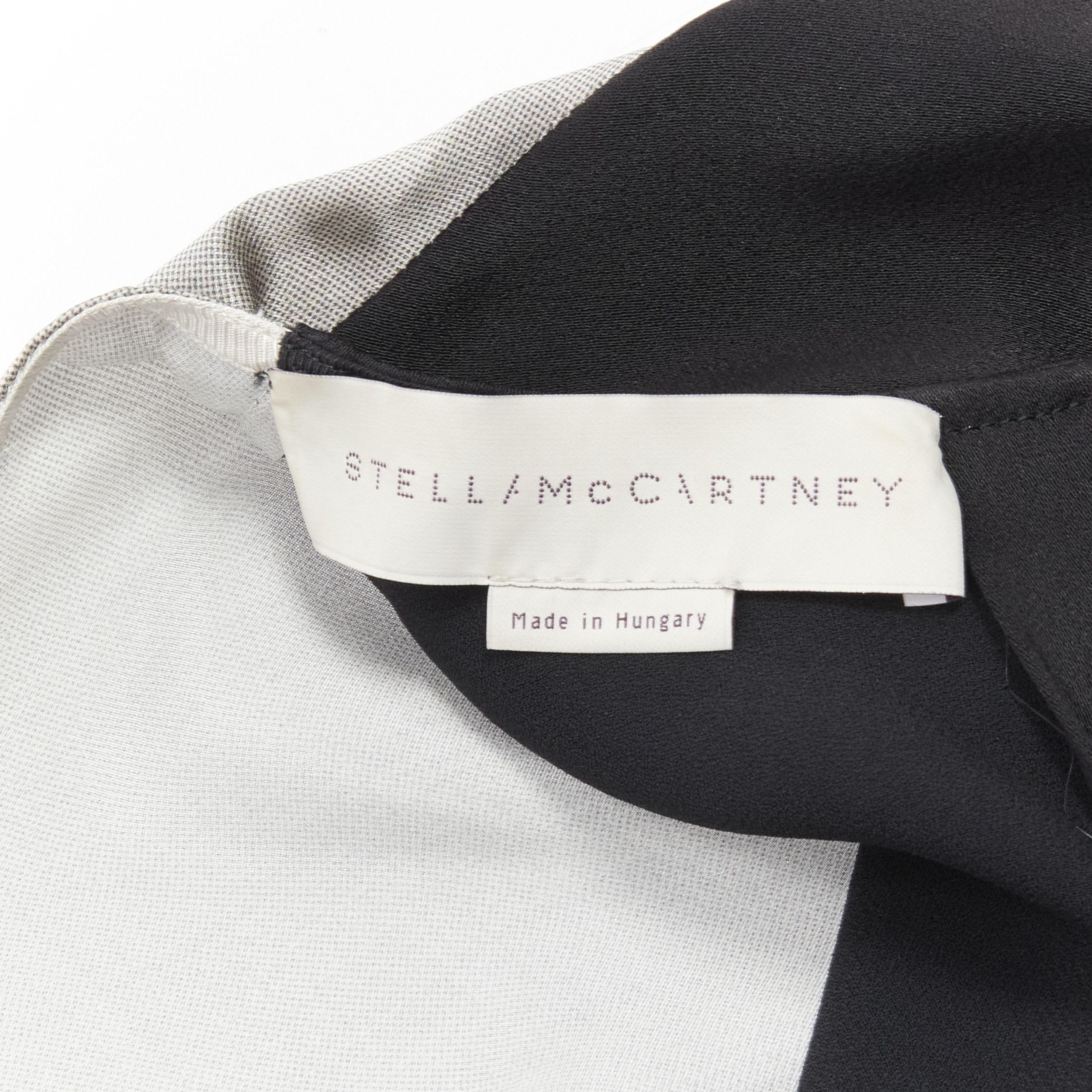 Stella McCartney STELLA MCCARTNEY 100% silk black grey tree photo print crew neck dress Size M / US 6-8 / IT 42-44 - 9 Thumbnail