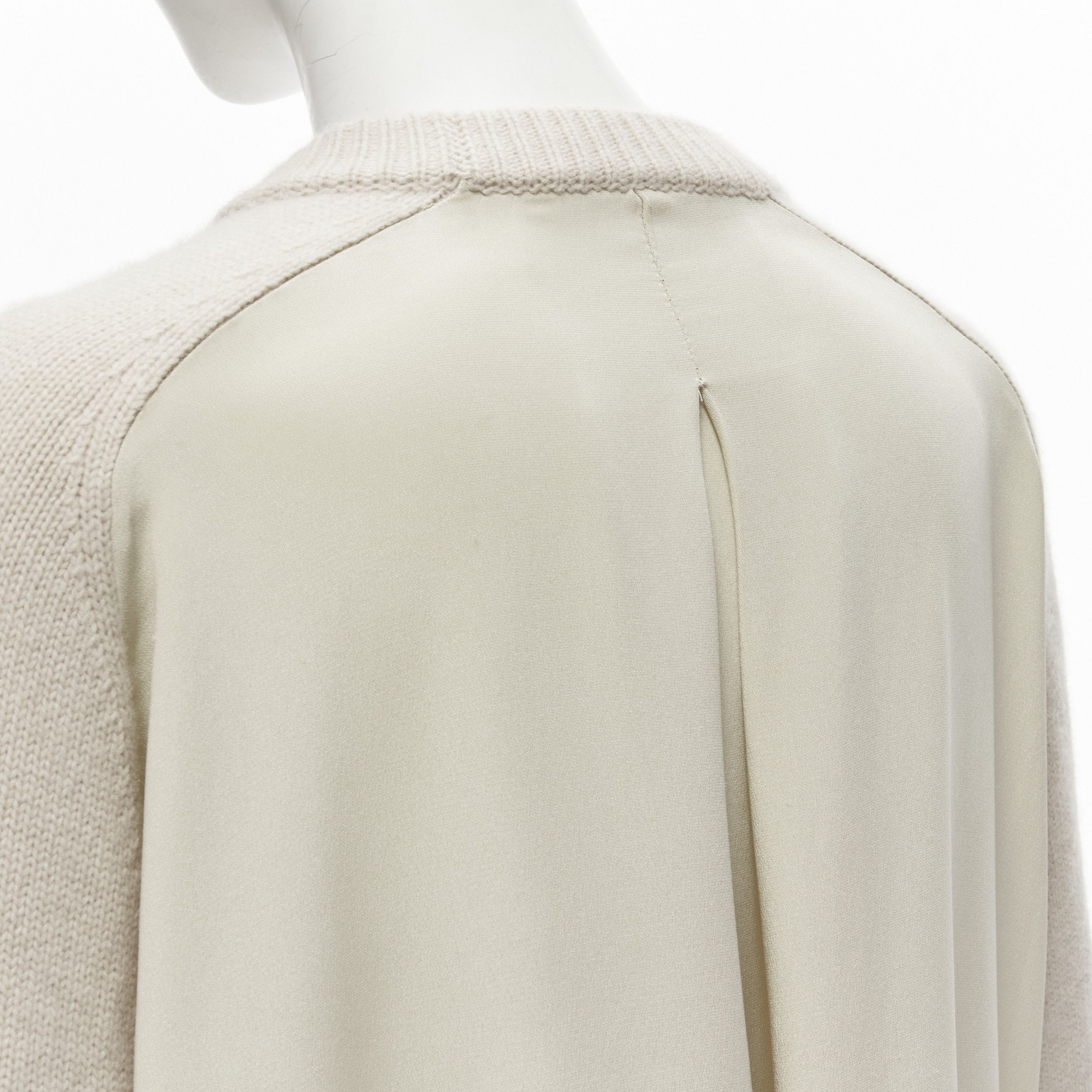 Tibi TIBI 100% cashmere beige contrast bow tie cuff oversized sweater S Size M / US 6-8 / IT 42-44 - 7 Thumbnail