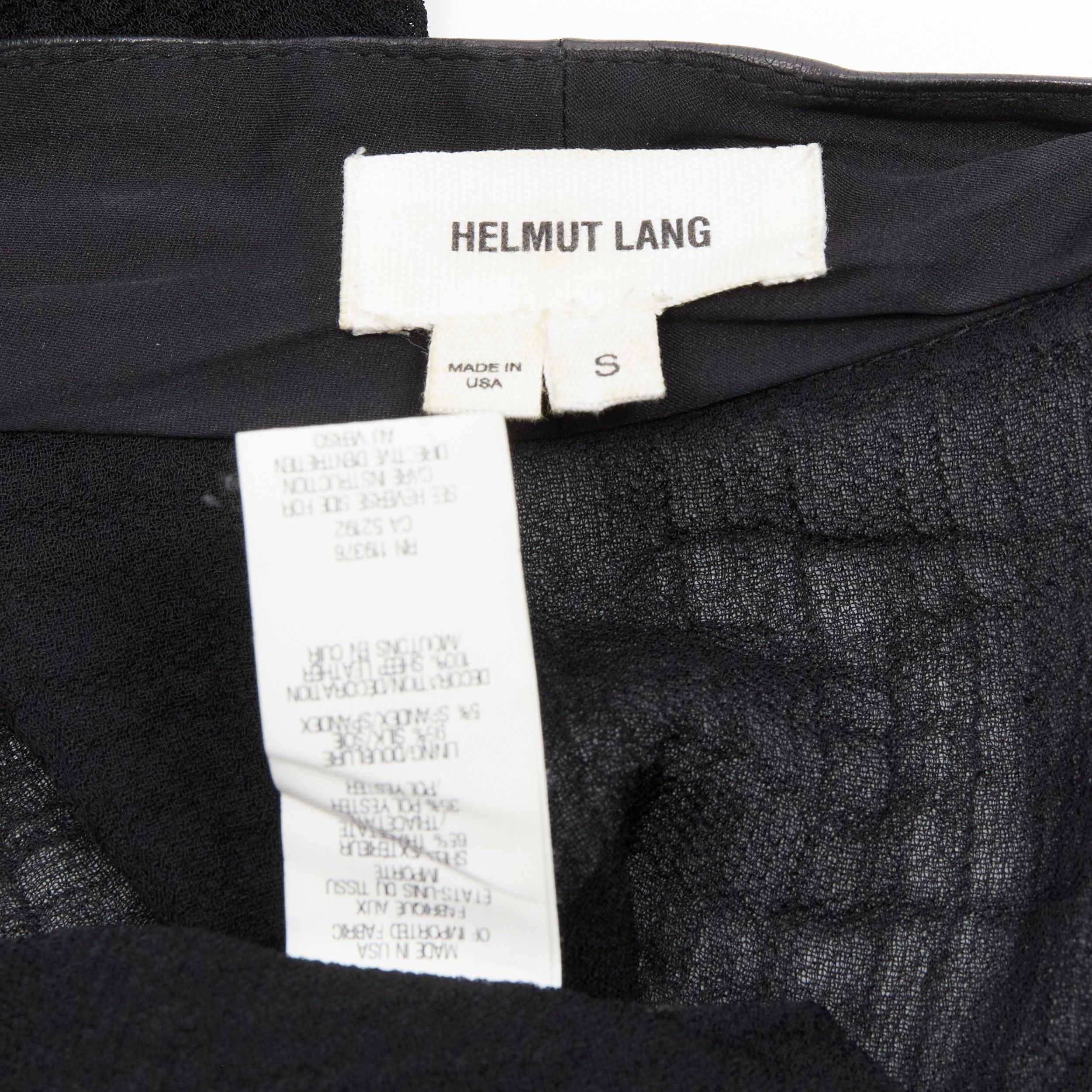 Helmut Lang HELMUT LANG black sheep leather detail bias drape biker jacket S Size S / US 4 / IT 40 - 10 Thumbnail