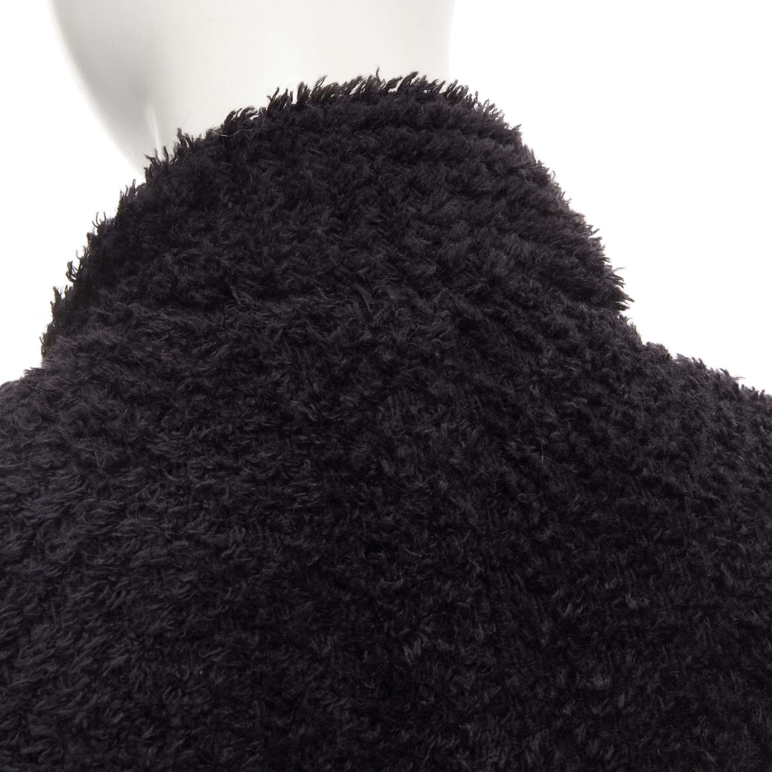 Isabel Marant ISABEL MARANT black wool blend fluffy stand collar minimal jacket FR36 S Size S / US 4 / IT 40 - 8 Thumbnail