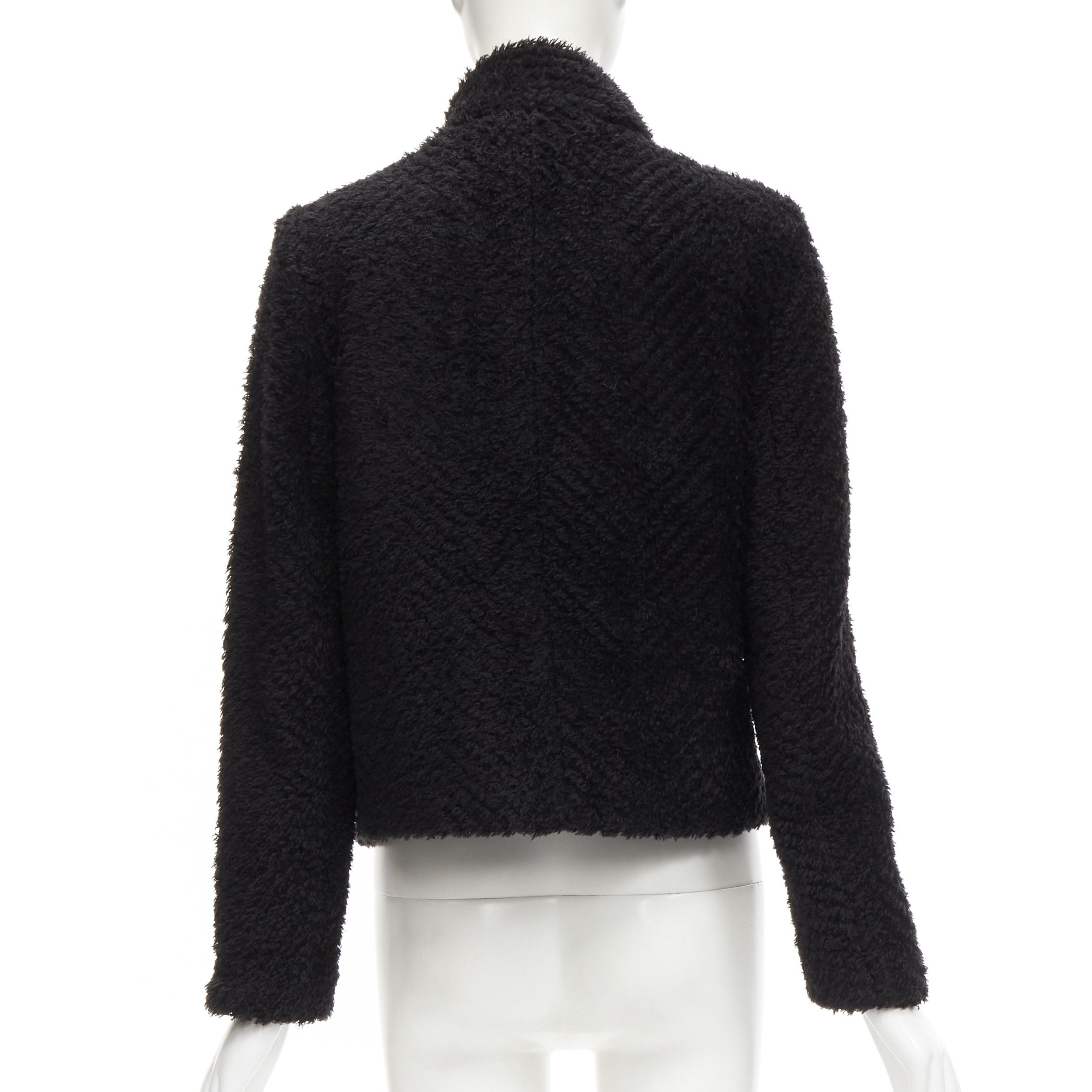 Isabel Marant ISABEL MARANT black wool blend fluffy stand collar minimal jacket FR36 S Size S / US 4 / IT 40 - 6 Thumbnail
