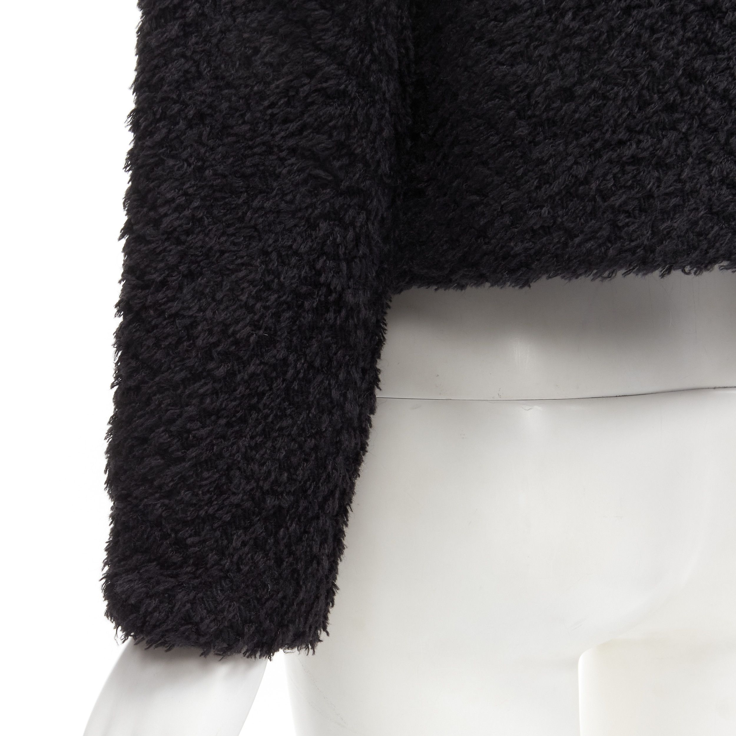 Isabel Marant ISABEL MARANT black wool blend fluffy stand collar minimal jacket FR36 S Size S / US 4 / IT 40 - 9 Thumbnail