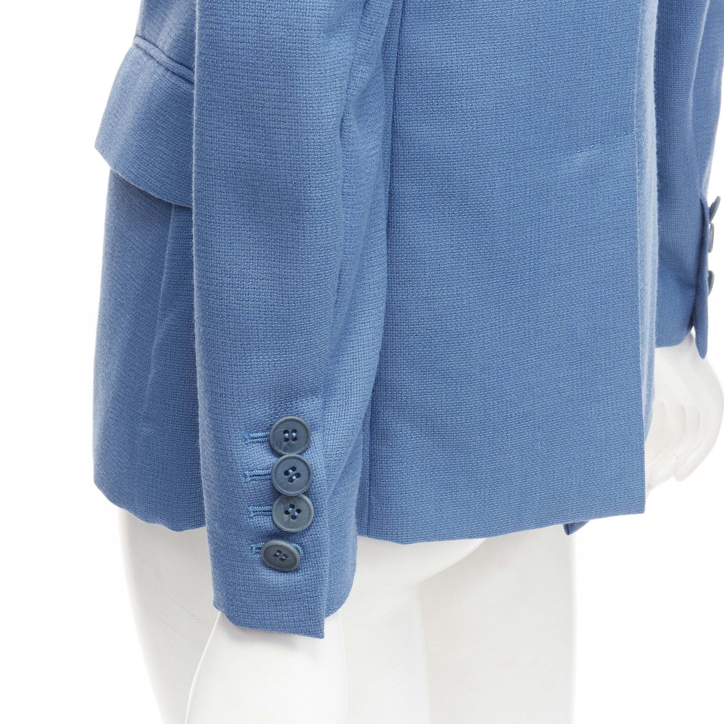 Stella McCartney STELLA MCCARTNEY 2010 blue 100% wool rubberised buttons blazer jacket IT36 XXS Size XS / US 0-2 / IT 36-38 - 8 Thumbnail