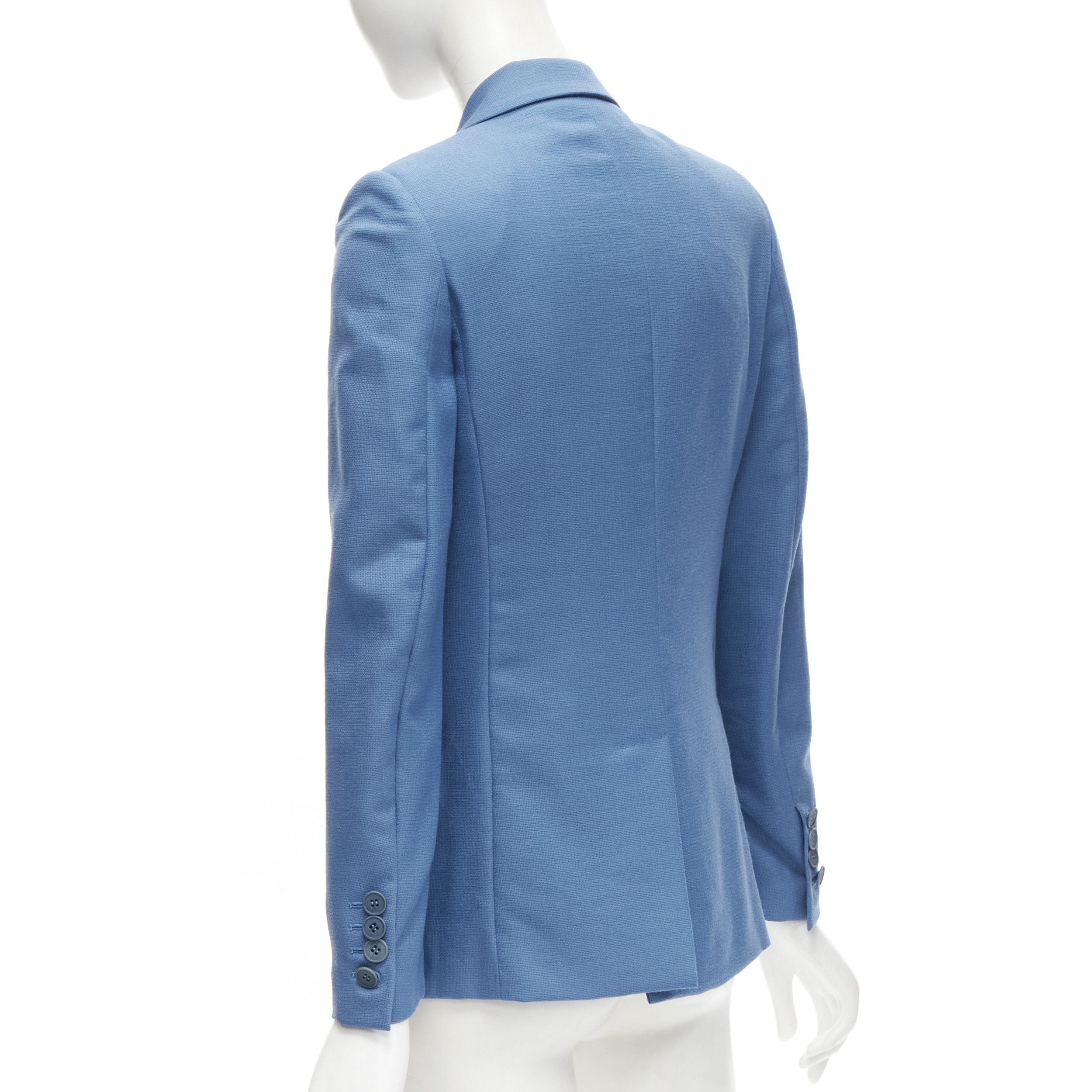 Stella McCartney STELLA MCCARTNEY 2010 blue 100% wool rubberised buttons blazer jacket IT36 XXS Size XS / US 0-2 / IT 36-38 - 6 Thumbnail