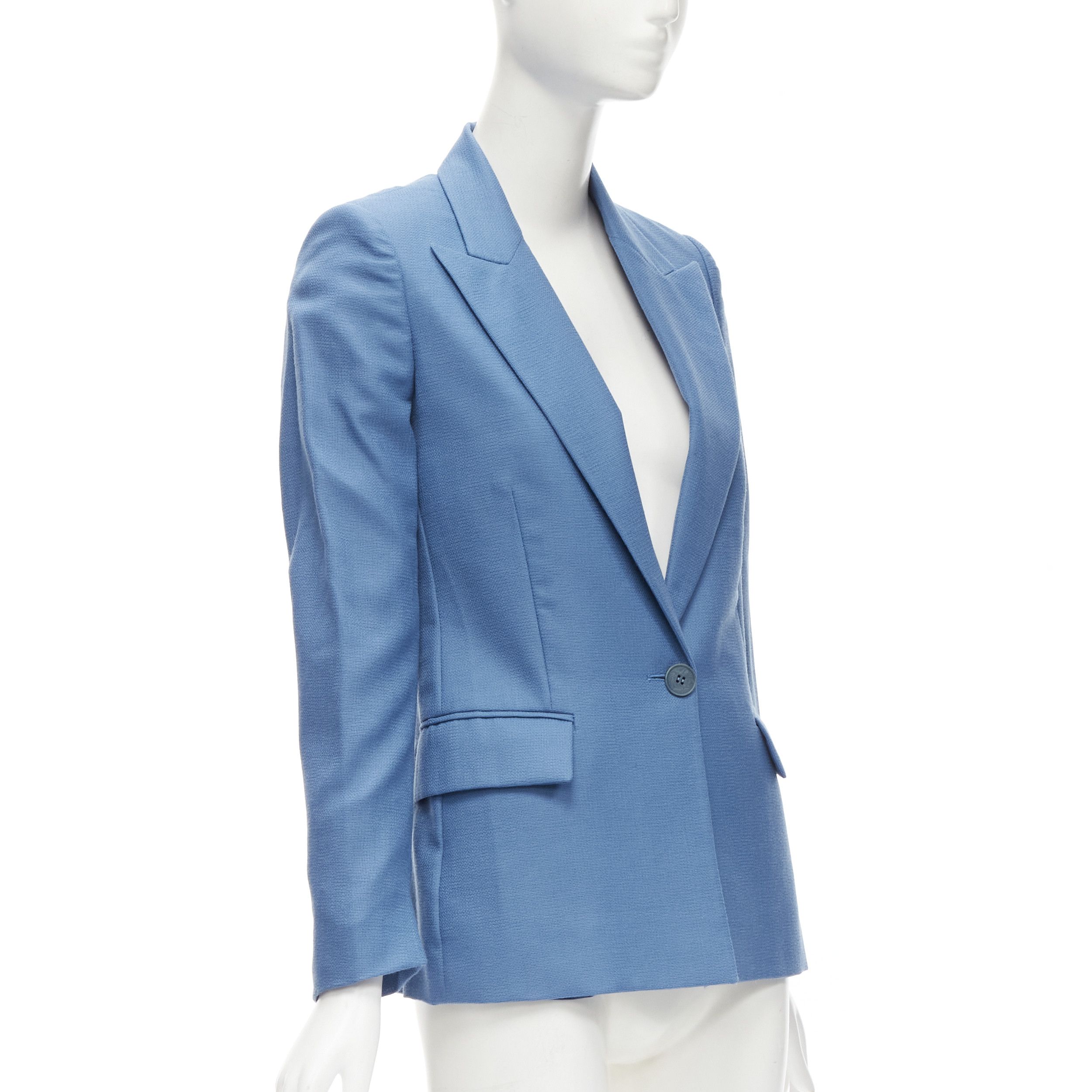 Stella McCartney STELLA MCCARTNEY 2010 blue 100% wool rubberised buttons blazer jacket IT36 XXS Size XS / US 0-2 / IT 36-38 - 3 Thumbnail