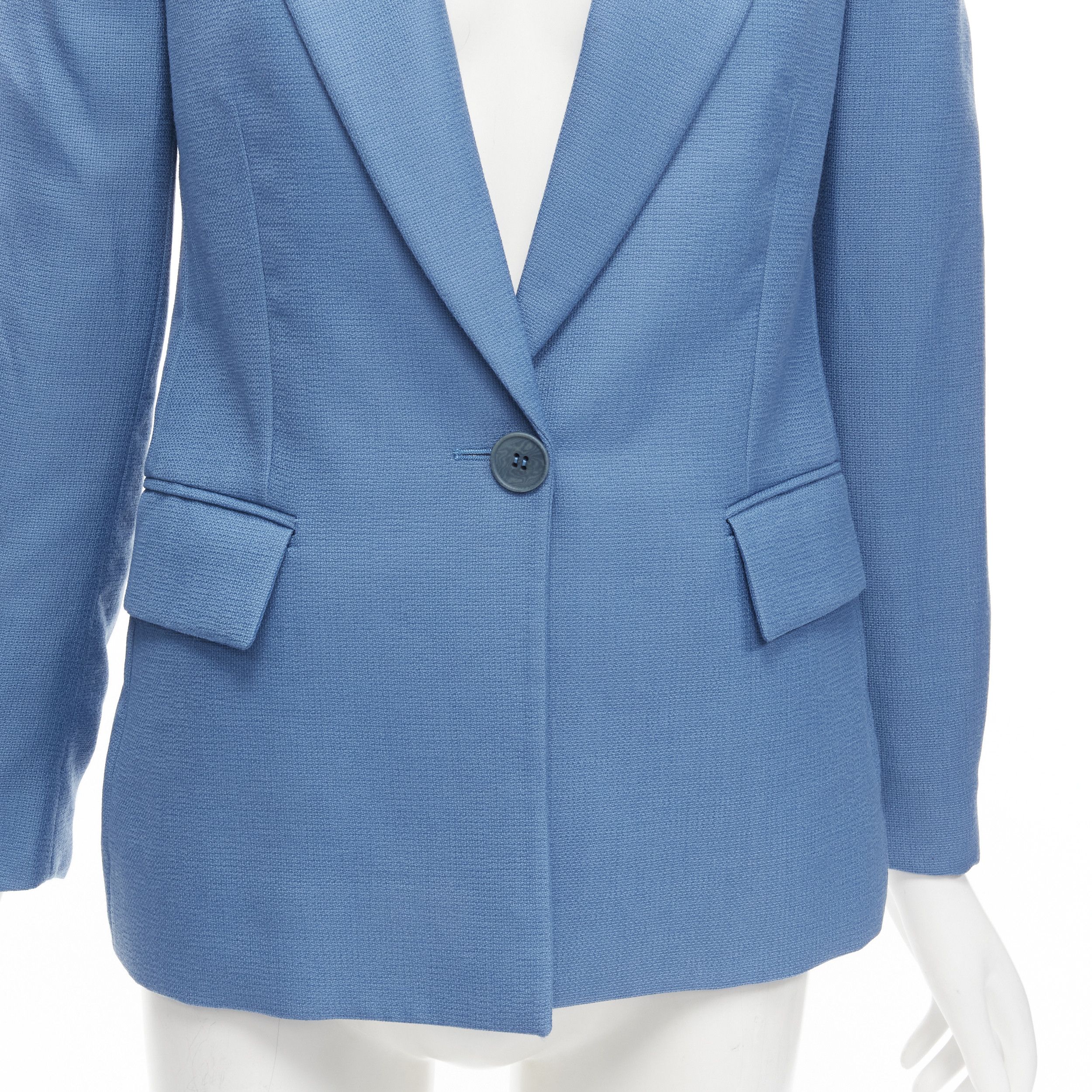 Stella McCartney STELLA MCCARTNEY 2010 blue 100% wool rubberised buttons blazer jacket IT36 XXS Size XS / US 0-2 / IT 36-38 - 7 Thumbnail