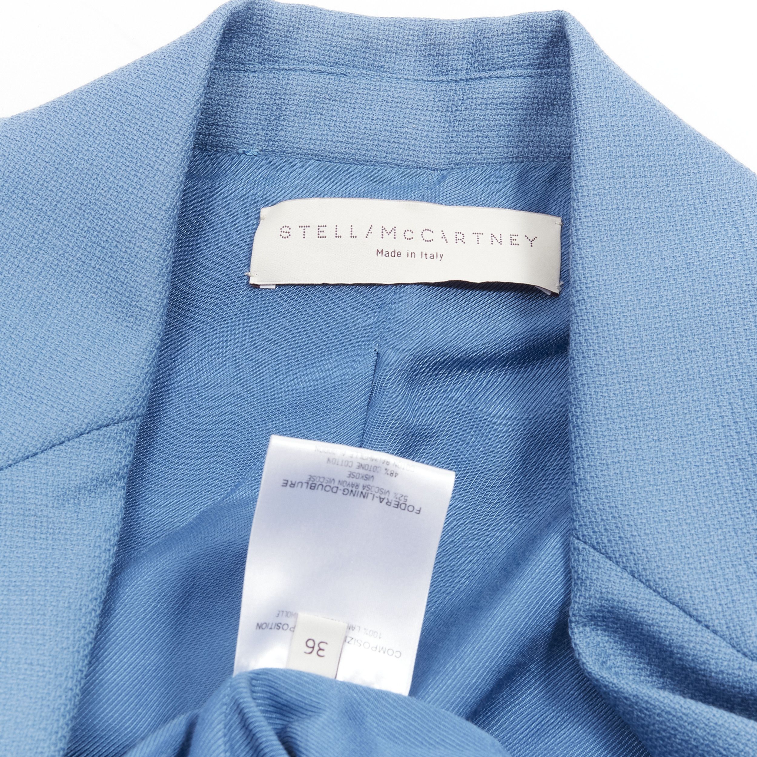Stella McCartney STELLA MCCARTNEY 2010 blue 100% wool rubberised buttons blazer jacket IT36 XXS Size XS / US 0-2 / IT 36-38 - 9 Thumbnail