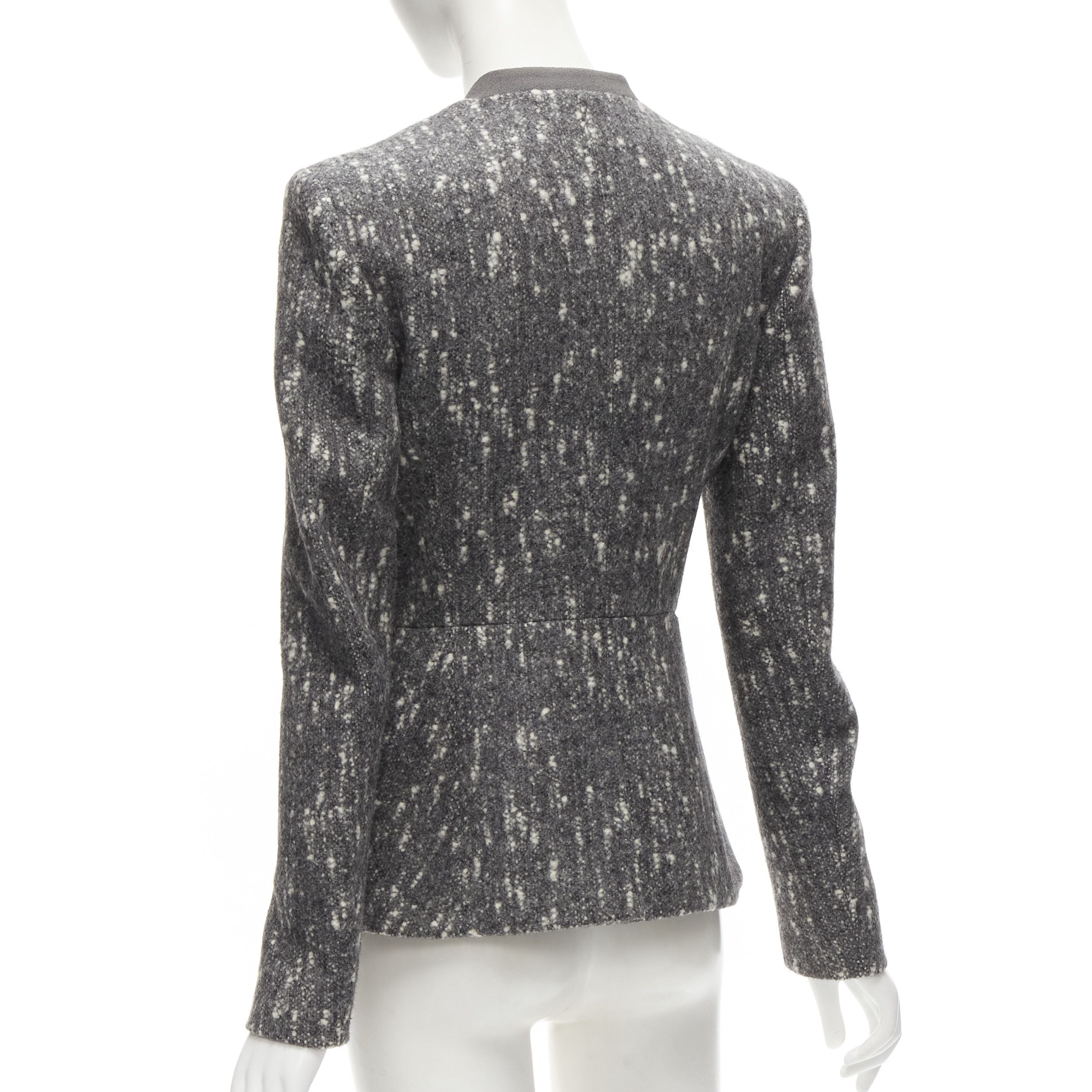 Balenciaga BALENCIAGA Ghesquiere 2009 grey white speckled fitted blazer jacket FR38 M Size M / US 6-8 / IT 42-44 - 6 Thumbnail