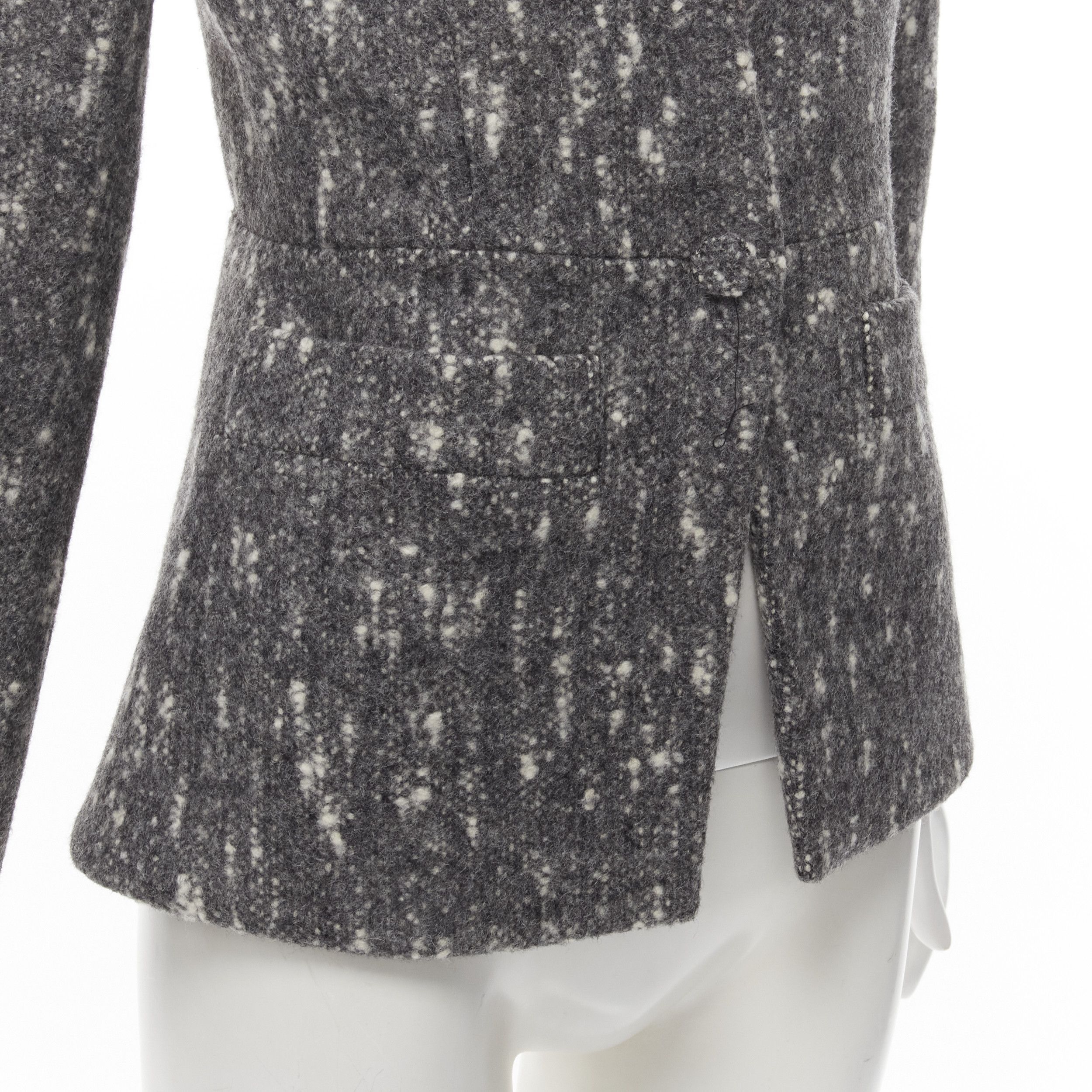 Balenciaga BALENCIAGA Ghesquiere 2009 grey white speckled fitted blazer jacket FR38 M Size M / US 6-8 / IT 42-44 - 7 Thumbnail