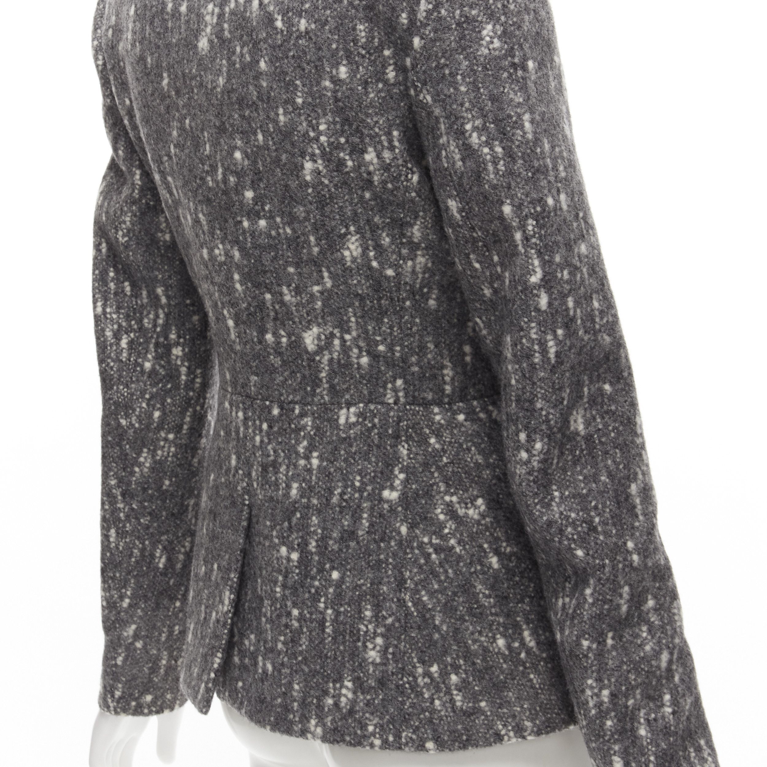 Balenciaga BALENCIAGA Ghesquiere 2009 grey white speckled fitted blazer jacket FR38 M Size M / US 6-8 / IT 42-44 - 8 Thumbnail