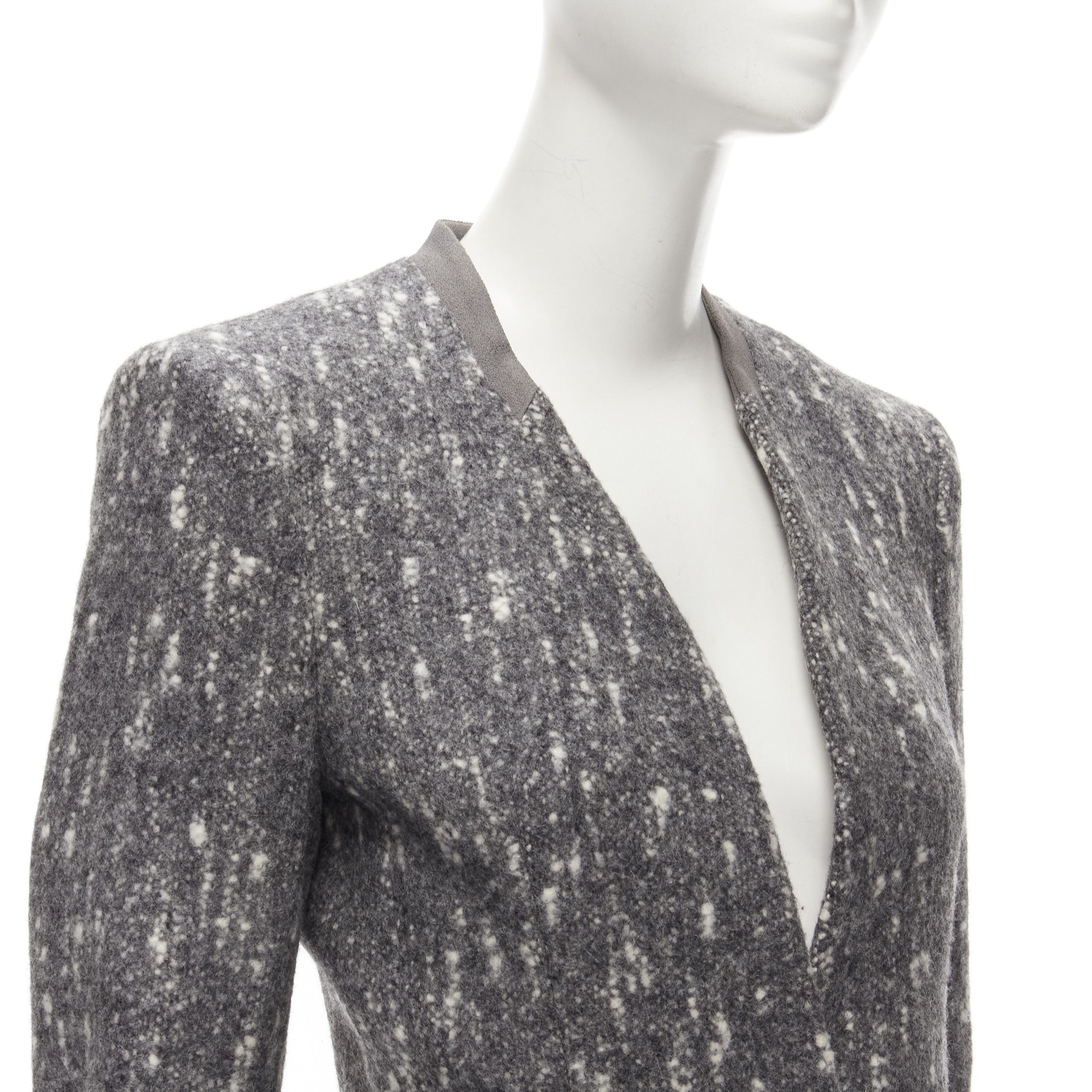 Balenciaga BALENCIAGA Ghesquiere 2009 grey white speckled fitted blazer jacket FR38 M Size M / US 6-8 / IT 42-44 - 2 Thumbnail