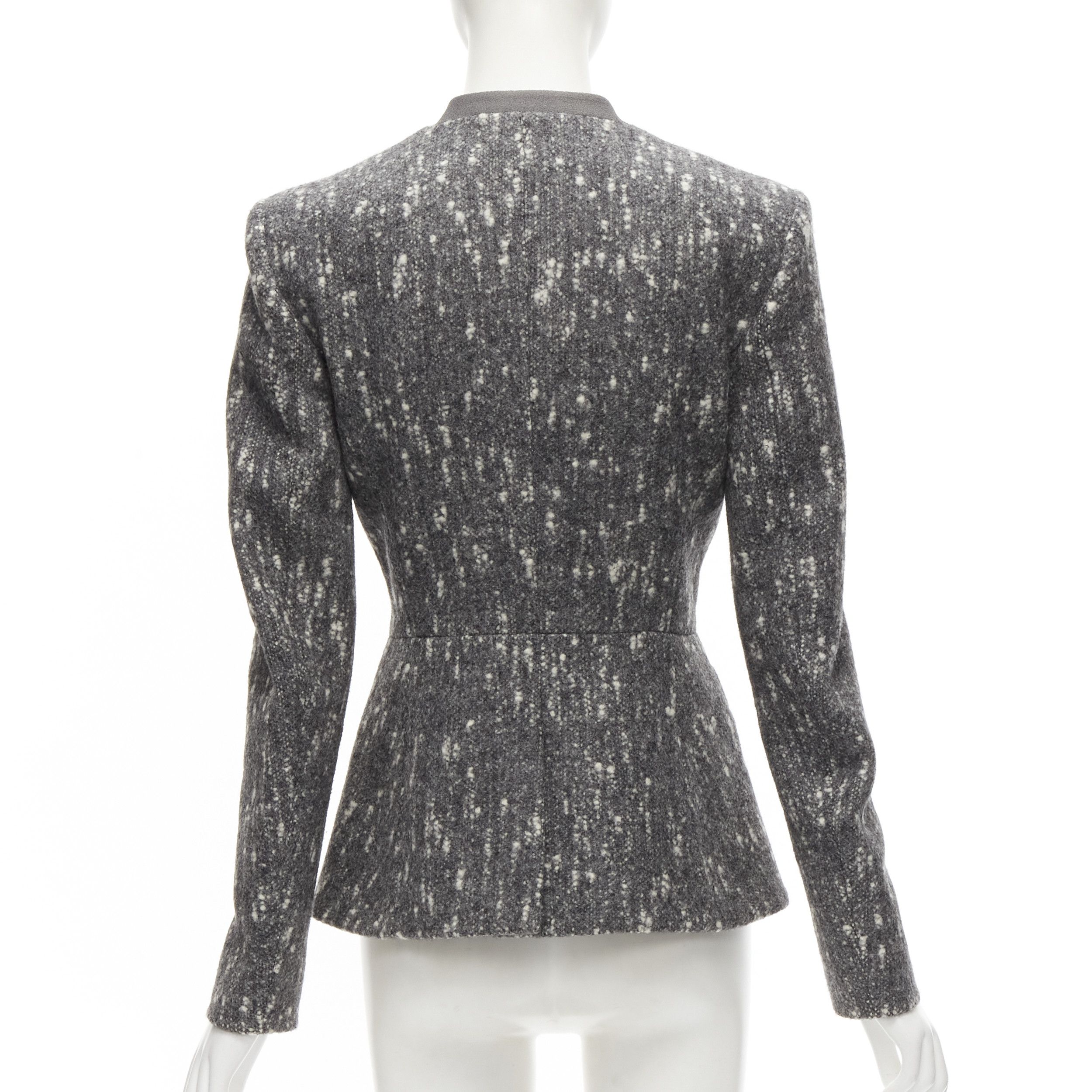 Balenciaga BALENCIAGA Ghesquiere 2009 grey white speckled fitted blazer jacket FR38 M Size M / US 6-8 / IT 42-44 - 5 Thumbnail