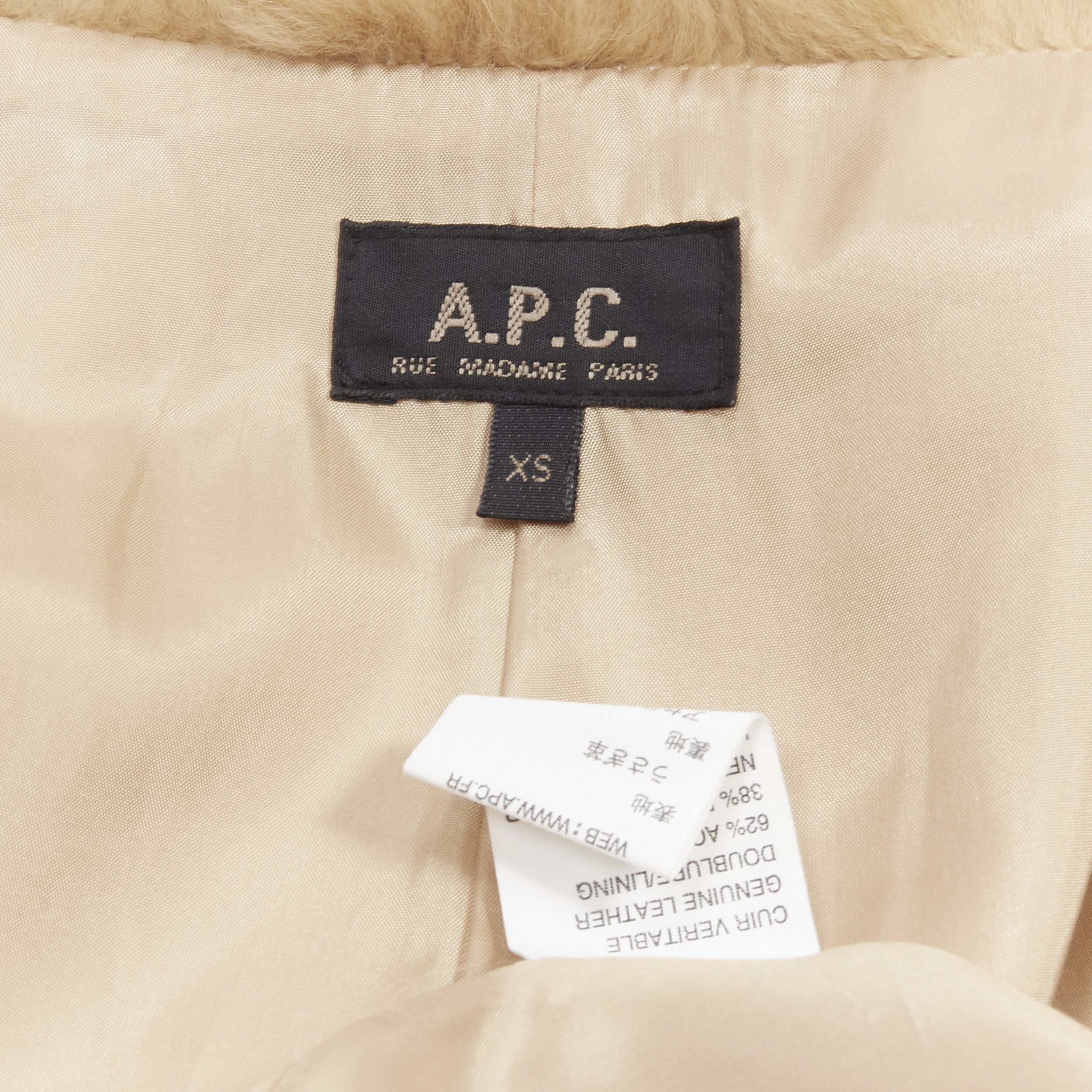 A.P.C. APC tan brown genuine fur gold-tone buttons winter coat jacket XS Size XS / US 0-2 / IT 36-38 - 10 Thumbnail