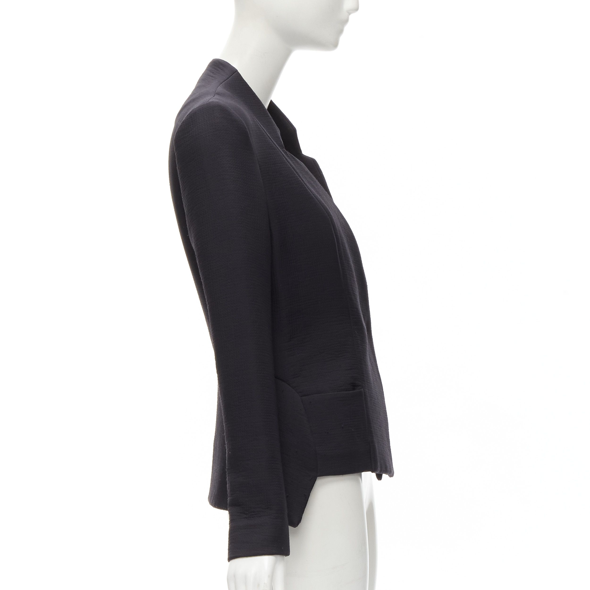Zero + Maria Cornejo ZERO MARIA CORNEJO black wool scuba cutout collar jacket US2 S Size S / US 4 / IT 40 - 5 Thumbnail