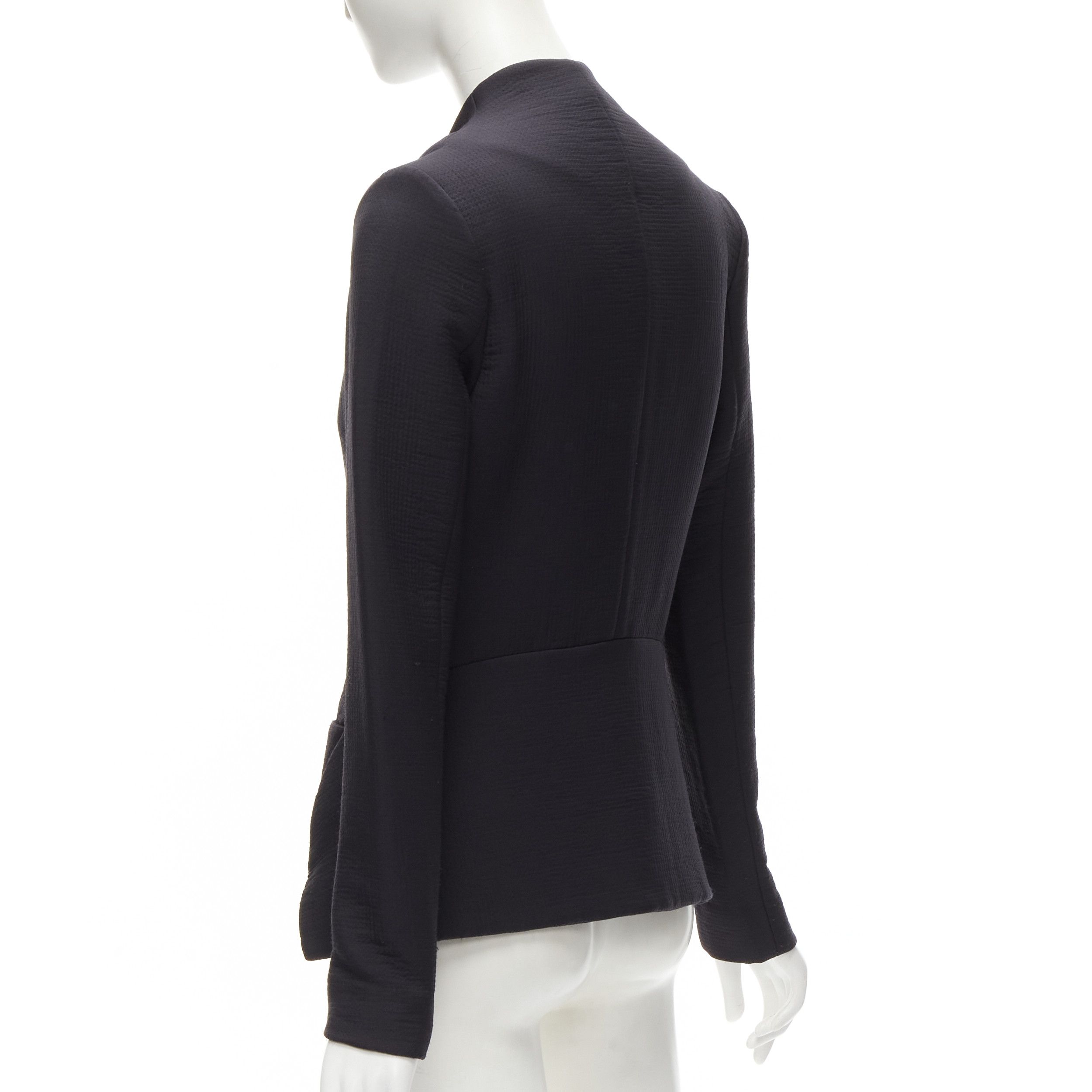 Zero + Maria Cornejo ZERO MARIA CORNEJO black wool scuba cutout collar jacket US2 S Size S / US 4 / IT 40 - 7 Thumbnail