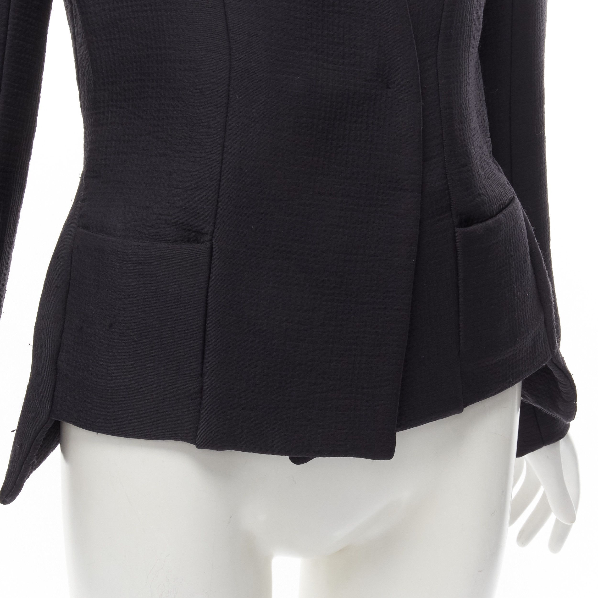 Zero + Maria Cornejo ZERO MARIA CORNEJO black wool scuba cutout collar jacket US2 S Size S / US 4 / IT 40 - 8 Thumbnail