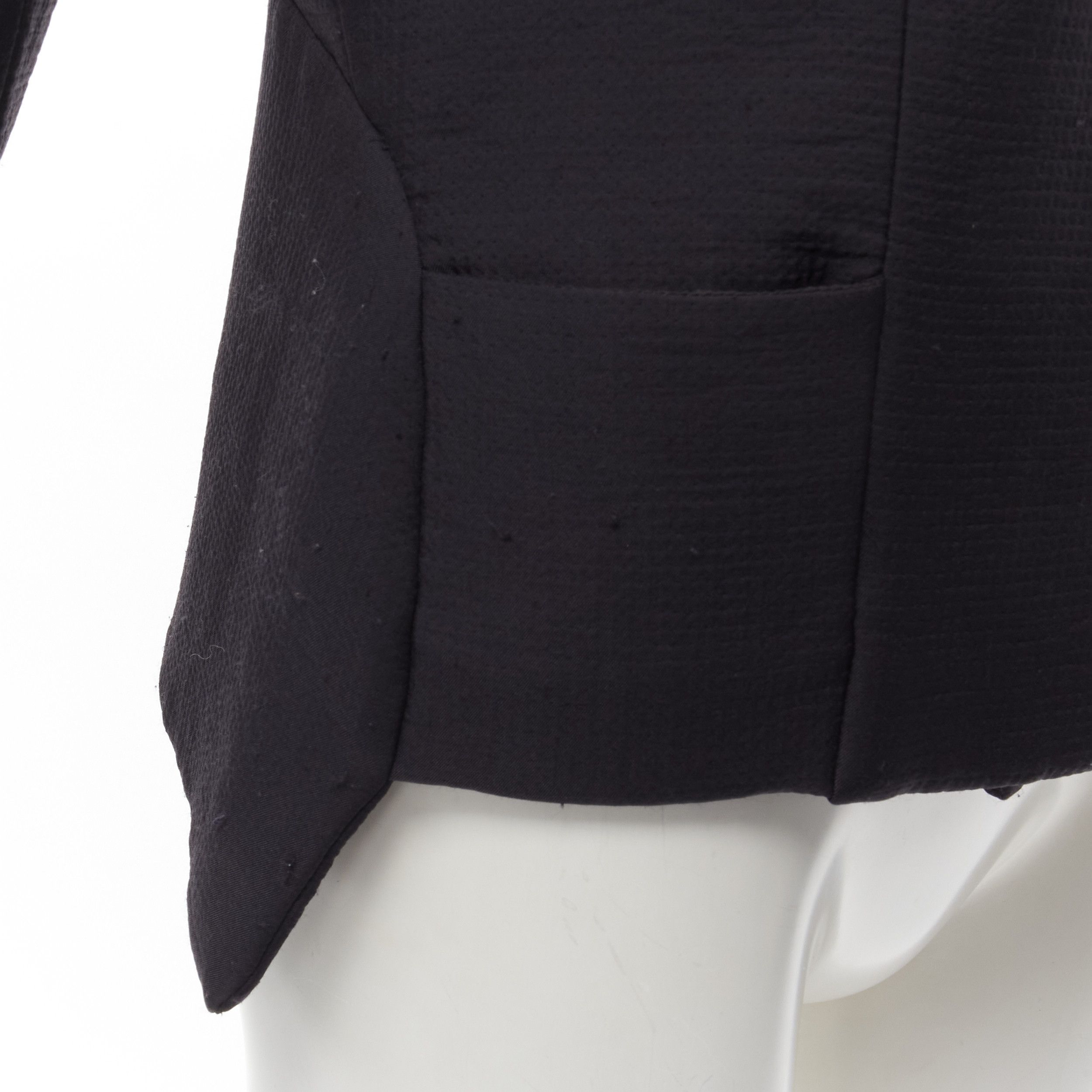 Zero + Maria Cornejo ZERO MARIA CORNEJO black wool scuba cutout collar jacket US2 S Size S / US 4 / IT 40 - 10 Thumbnail