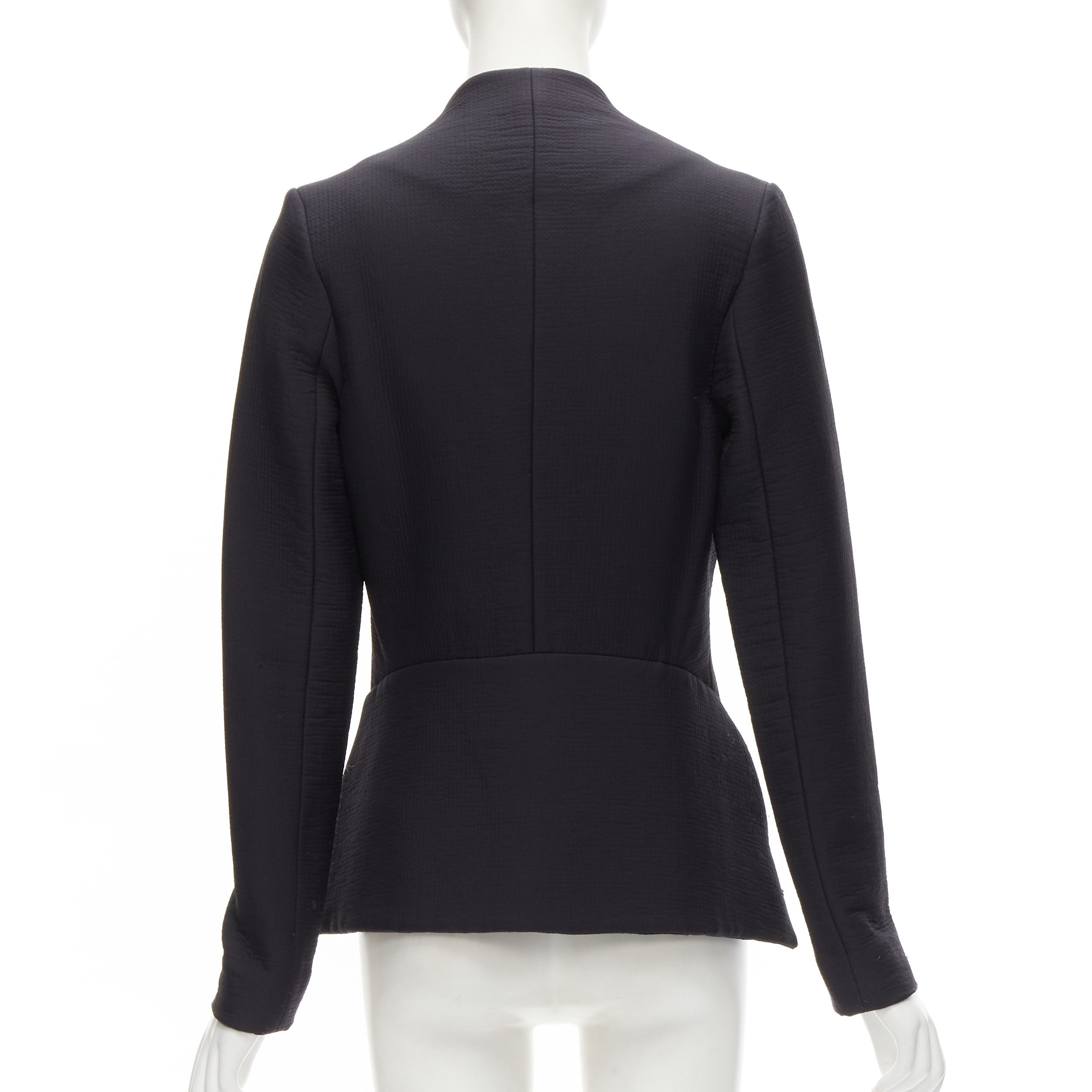 Zero + Maria Cornejo ZERO MARIA CORNEJO black wool scuba cutout collar jacket US2 S Size S / US 4 / IT 40 - 6 Thumbnail