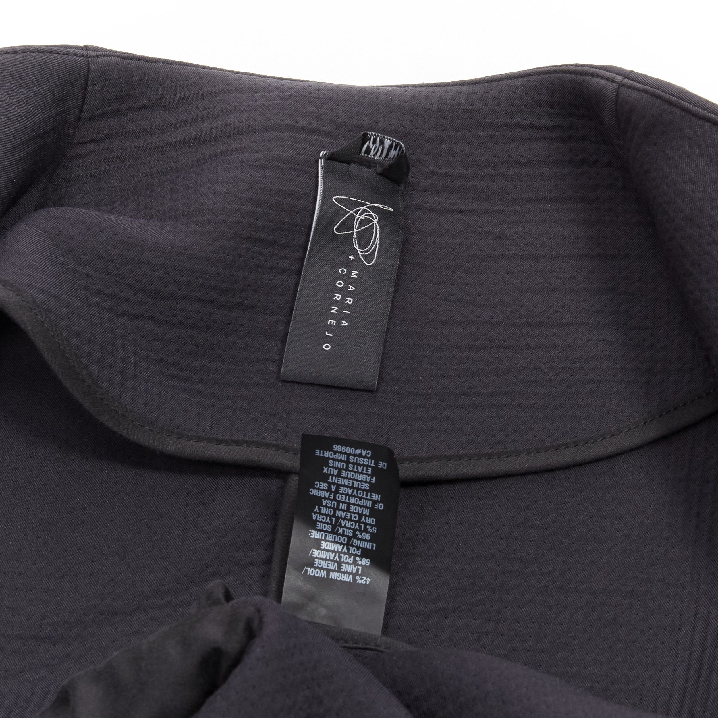 Zero + Maria Cornejo ZERO MARIA CORNEJO black wool scuba cutout collar jacket US2 S Size S / US 4 / IT 40 - 11 Thumbnail
