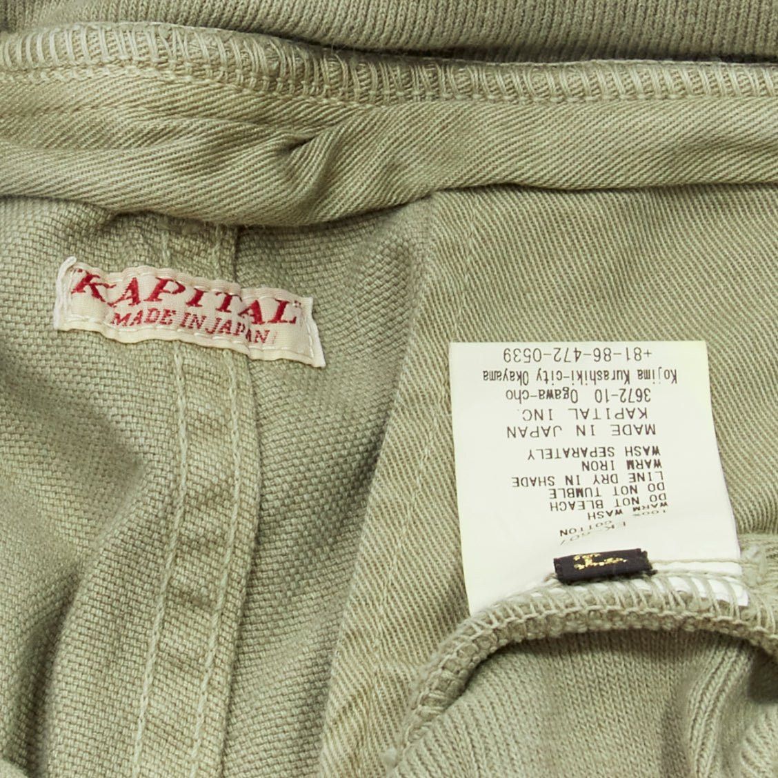Kapital KAPITAL 100% washed cotton green distressed buttons elasticated waist pant JP3 L Size US 32 / EU 48 - 8 Thumbnail