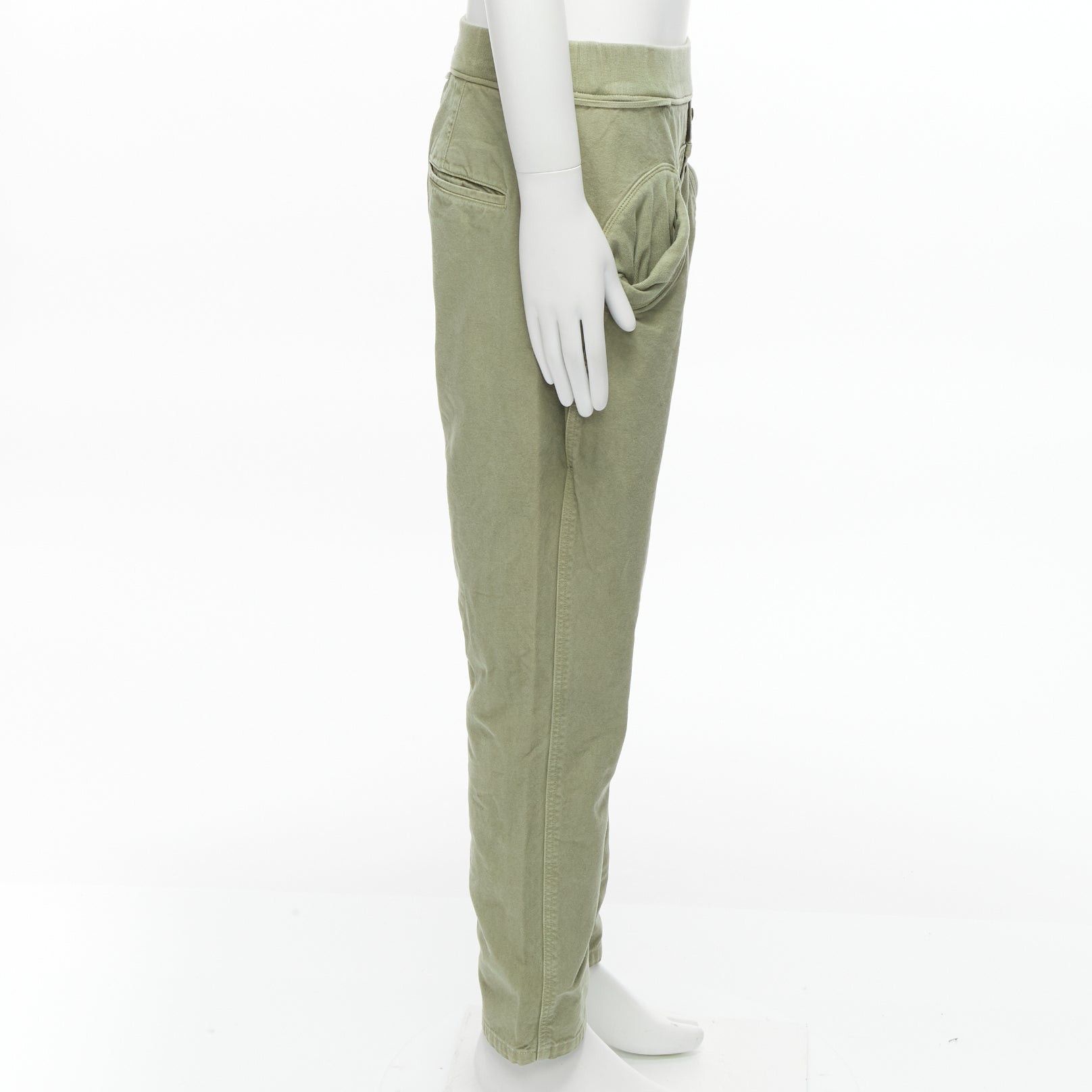 Kapital KAPITAL 100% washed cotton green distressed buttons elasticated waist pant JP3 L Size US 32 / EU 48 - 4 Thumbnail