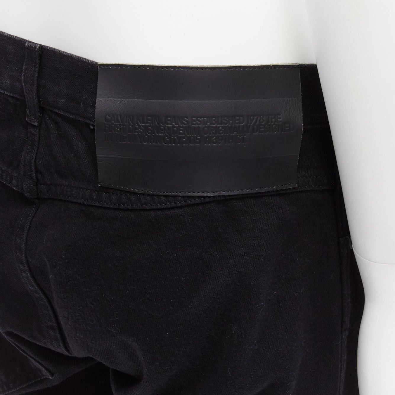 Calvin Klein CALVIN KLEIN 205W39NYC Raf Simons black distressed satin patch washed jeans 31" Size US 30 / EU 46 - 7 Thumbnail