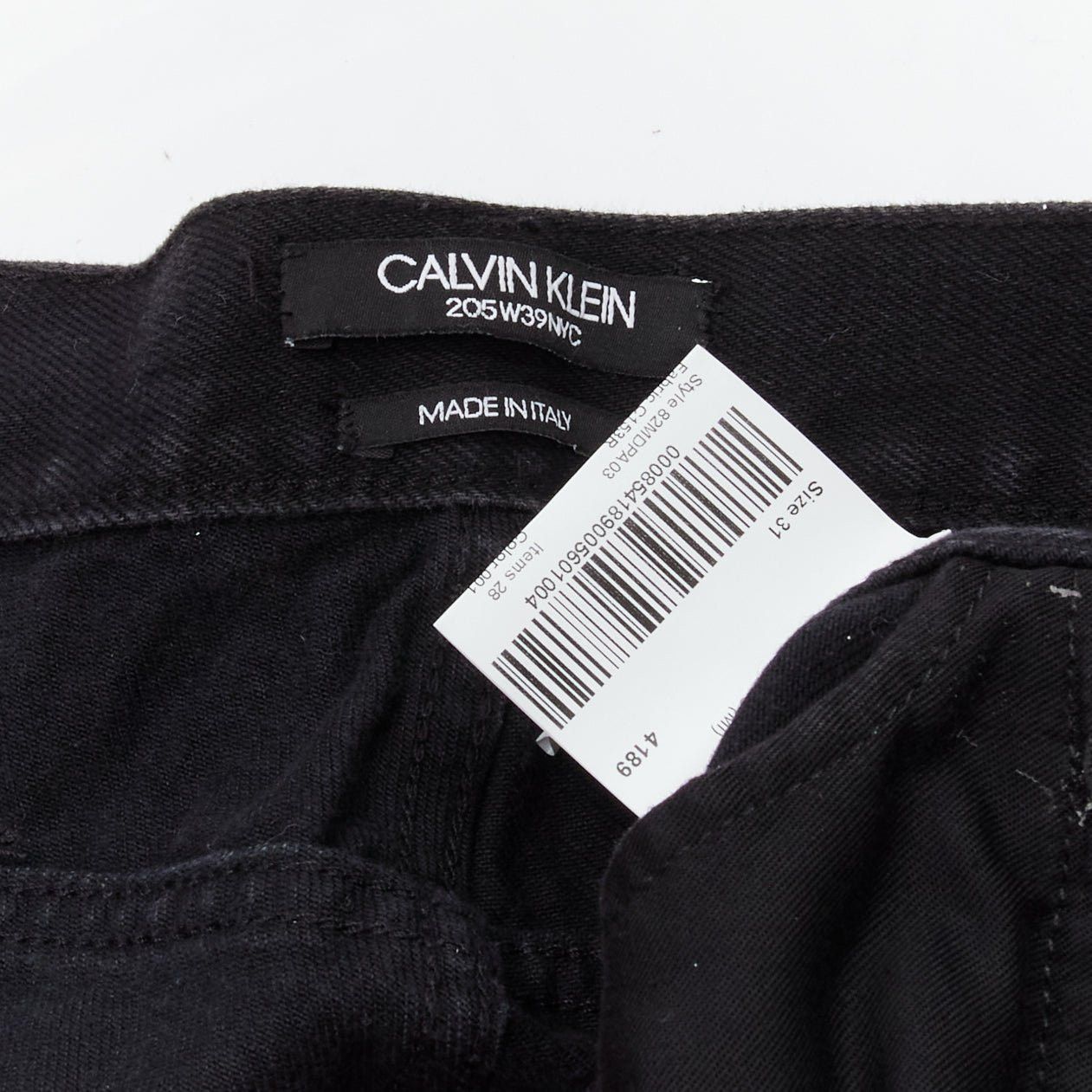 Calvin Klein CALVIN KLEIN 205W39NYC Raf Simons black distressed satin patch washed jeans 31" Size US 30 / EU 46 - 8 Thumbnail